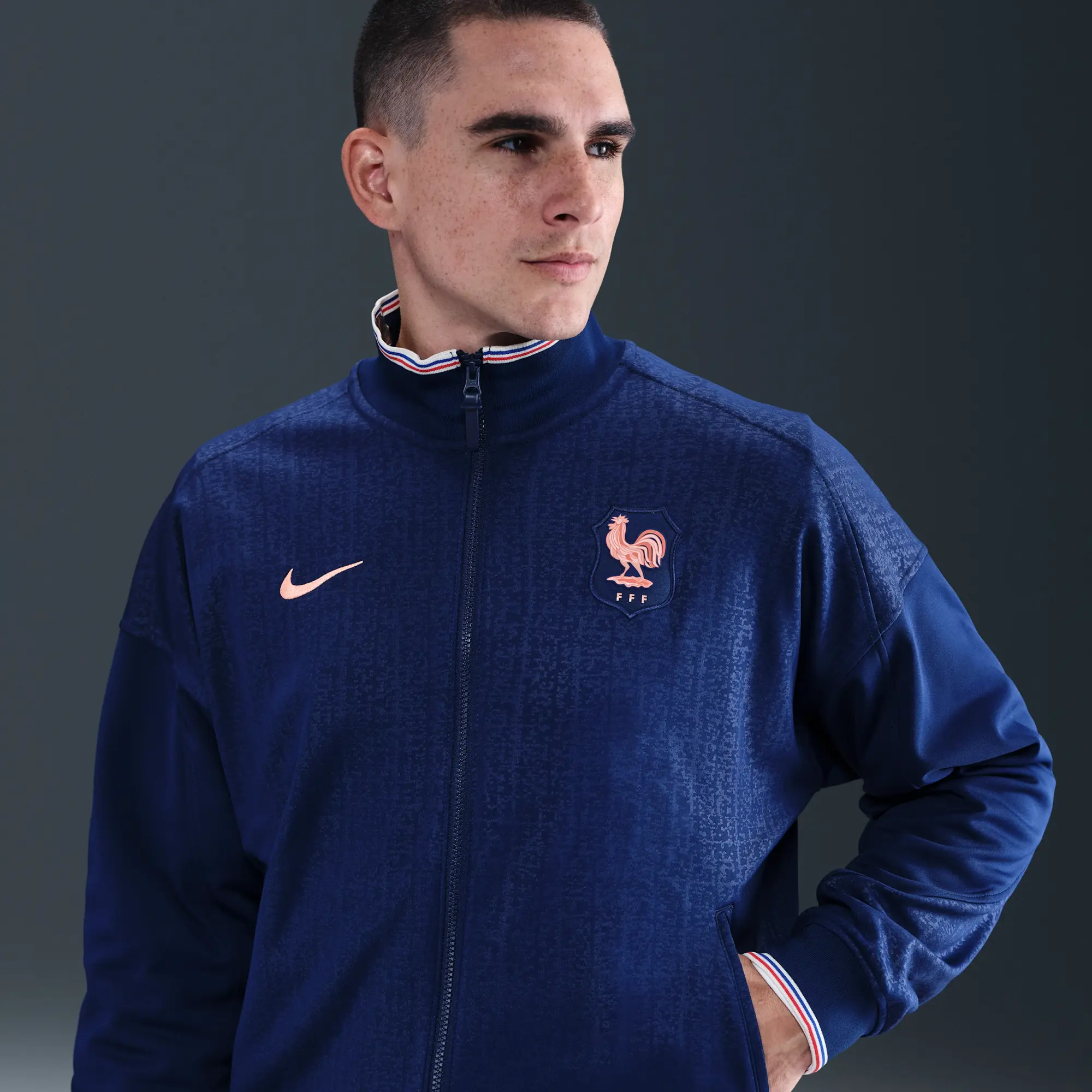 FFF Academy Pro Men's Nike Dri-FIT Football Anthem Jacket - Blue - Recycled Polyester