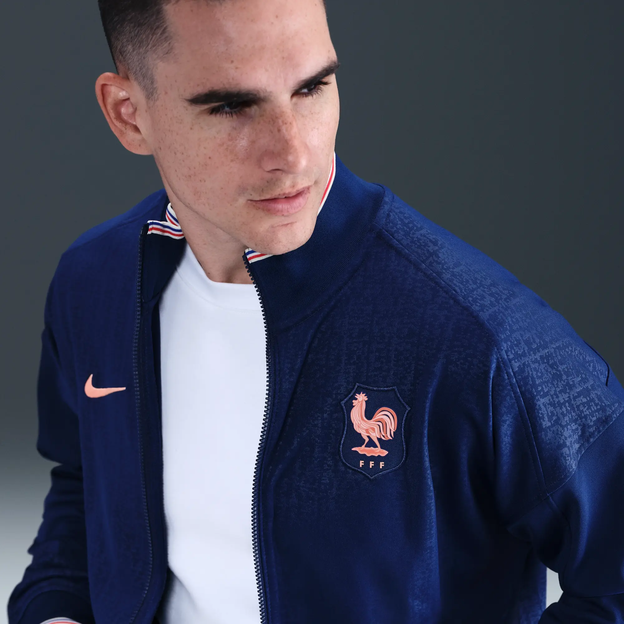FFF Academy Pro Men's Nike Dri-FIT Football Anthem Jacket - Blue - Recycled Polyester
