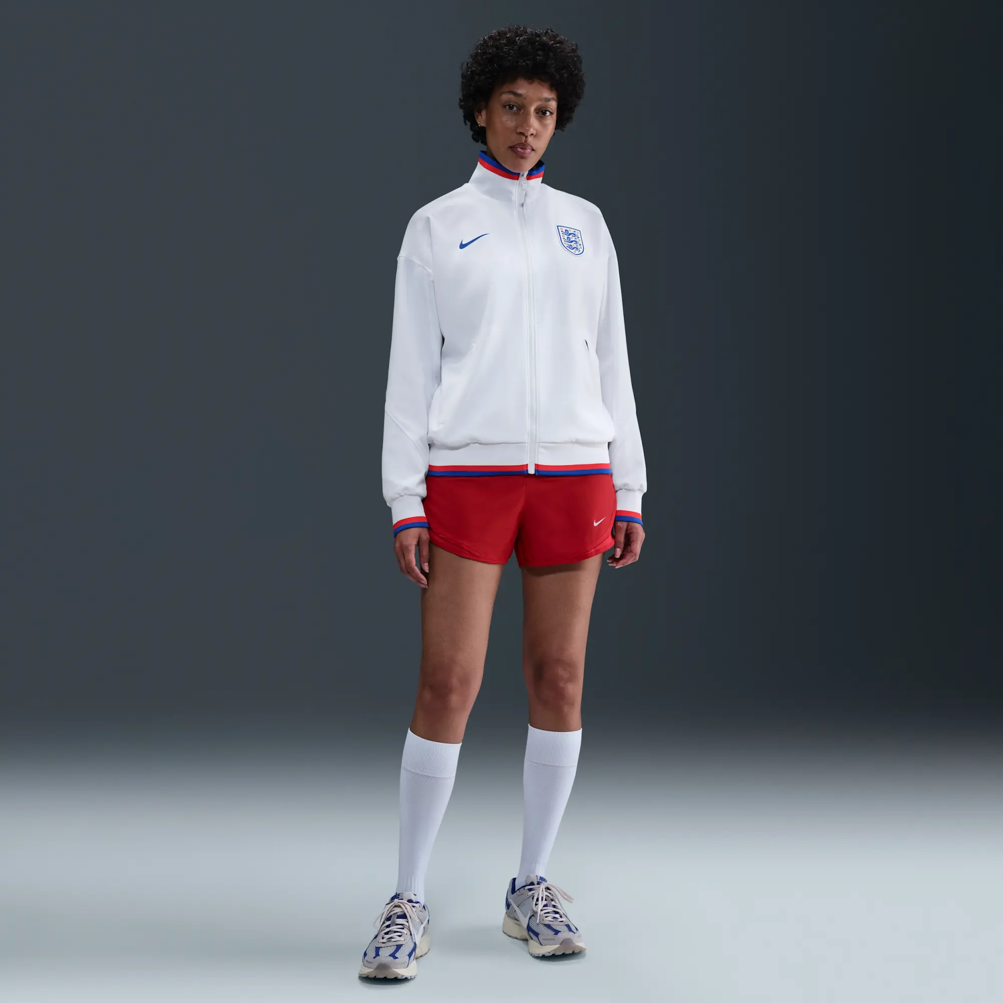 England Strike Home Women's Nike Dri-FIT Football Anthem Jacket - White - Recycled Polyester