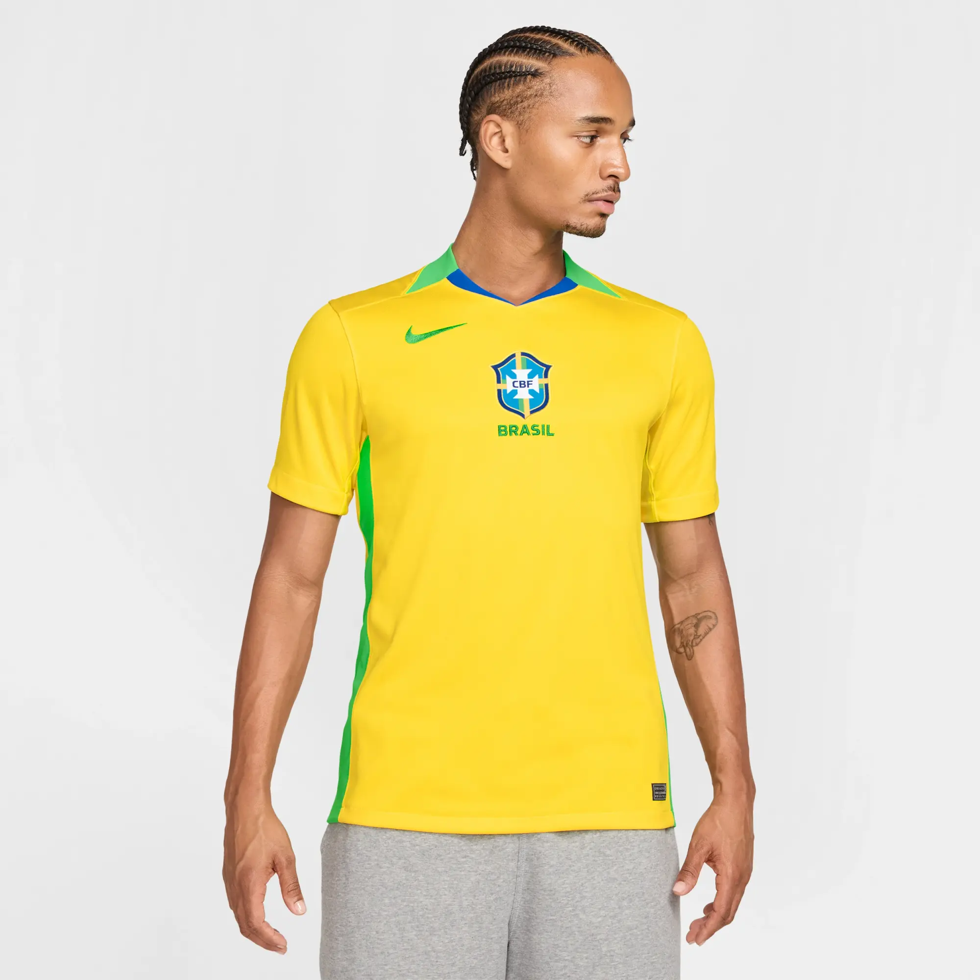 Brazil 2025 Stadium Home (Women's Team) Men's Nike Dri-FIT Soccer Replica Jersey - Yellow - Polyester