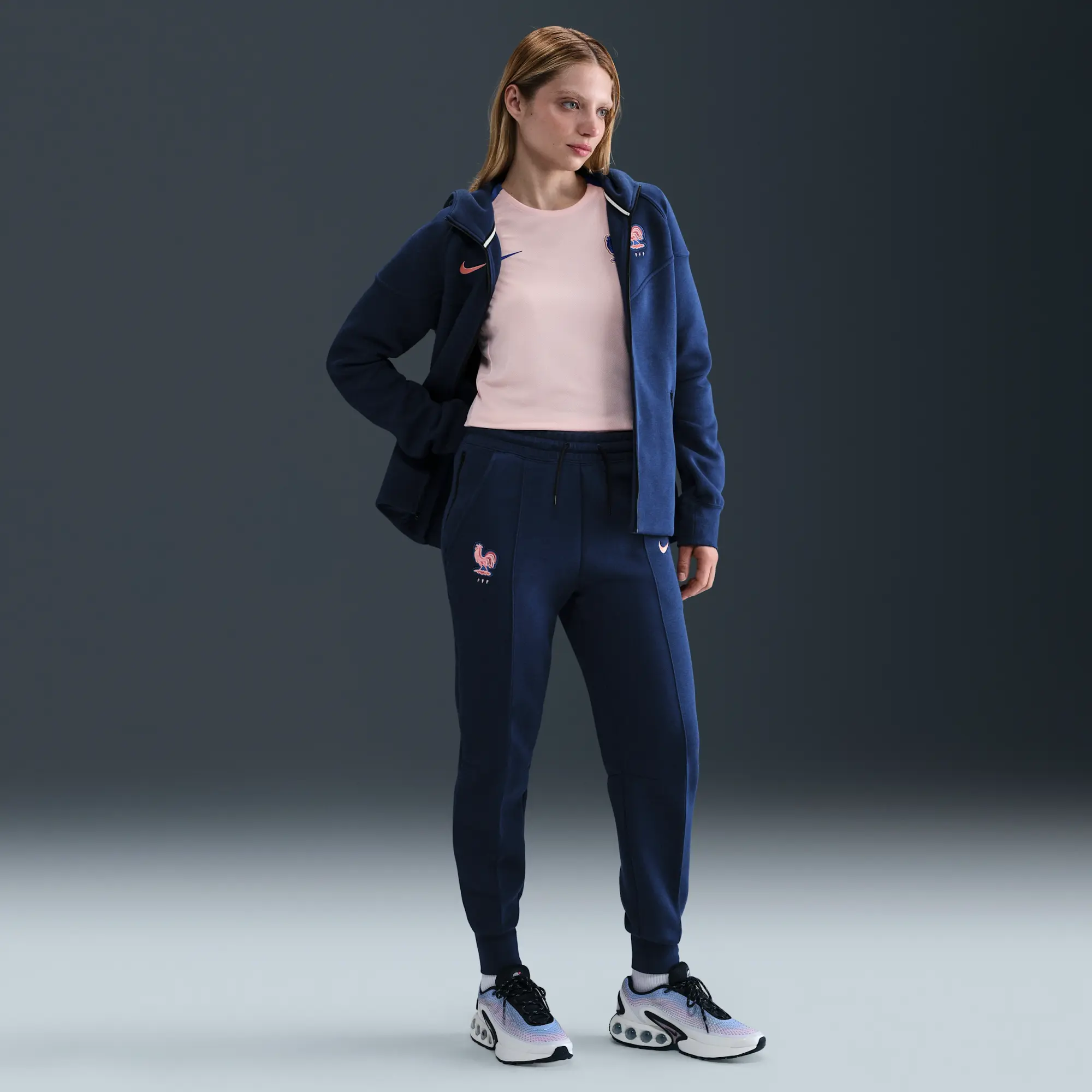 FFF Tech Women's Nike Football Fleece Mid-Rise Joggers - Blue - Sustainable Materials