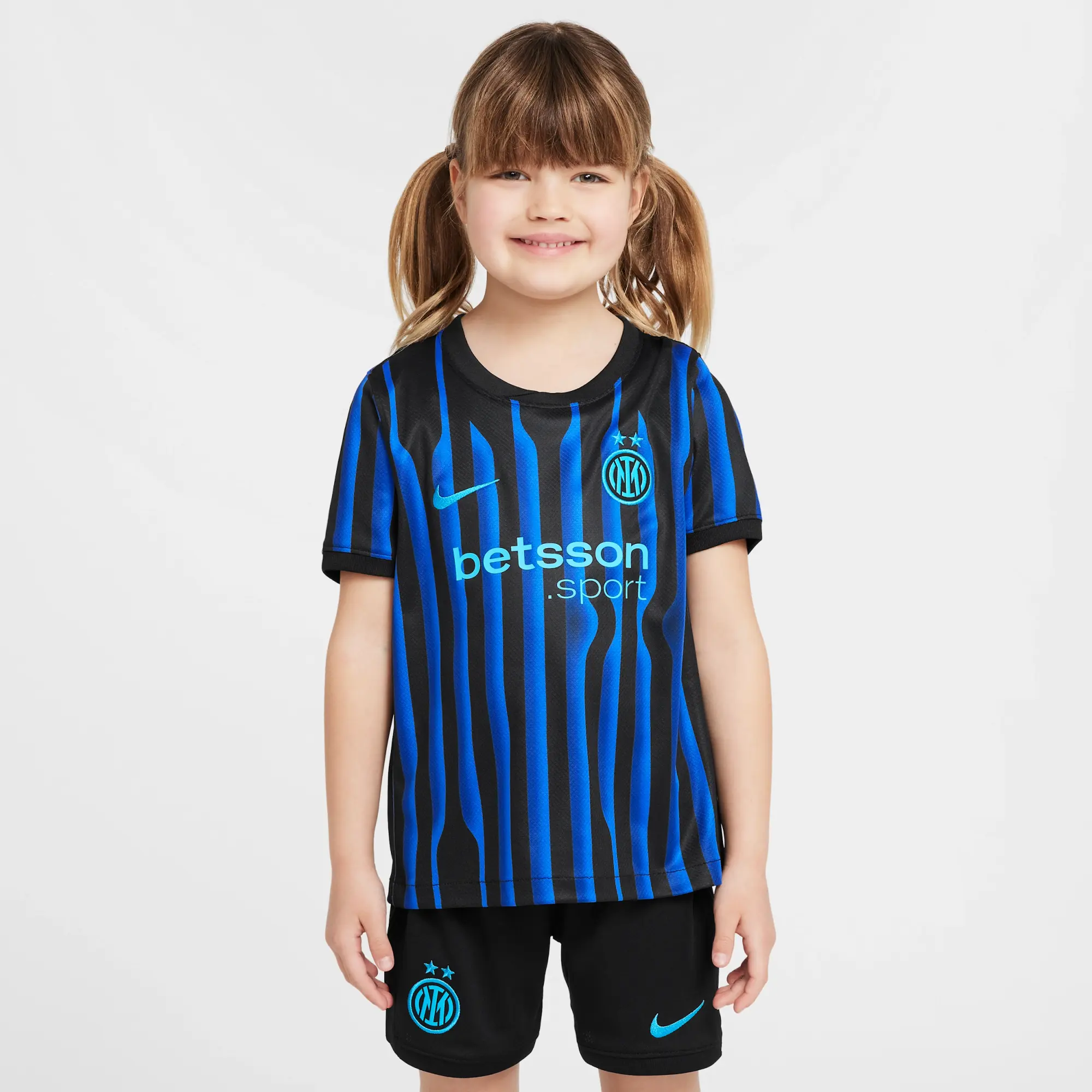 Inter Milan 2025/26 Stadium Home Little Kids' Nike Soccer Replica 3-Piece Kit - Blue - Recycled Polyester