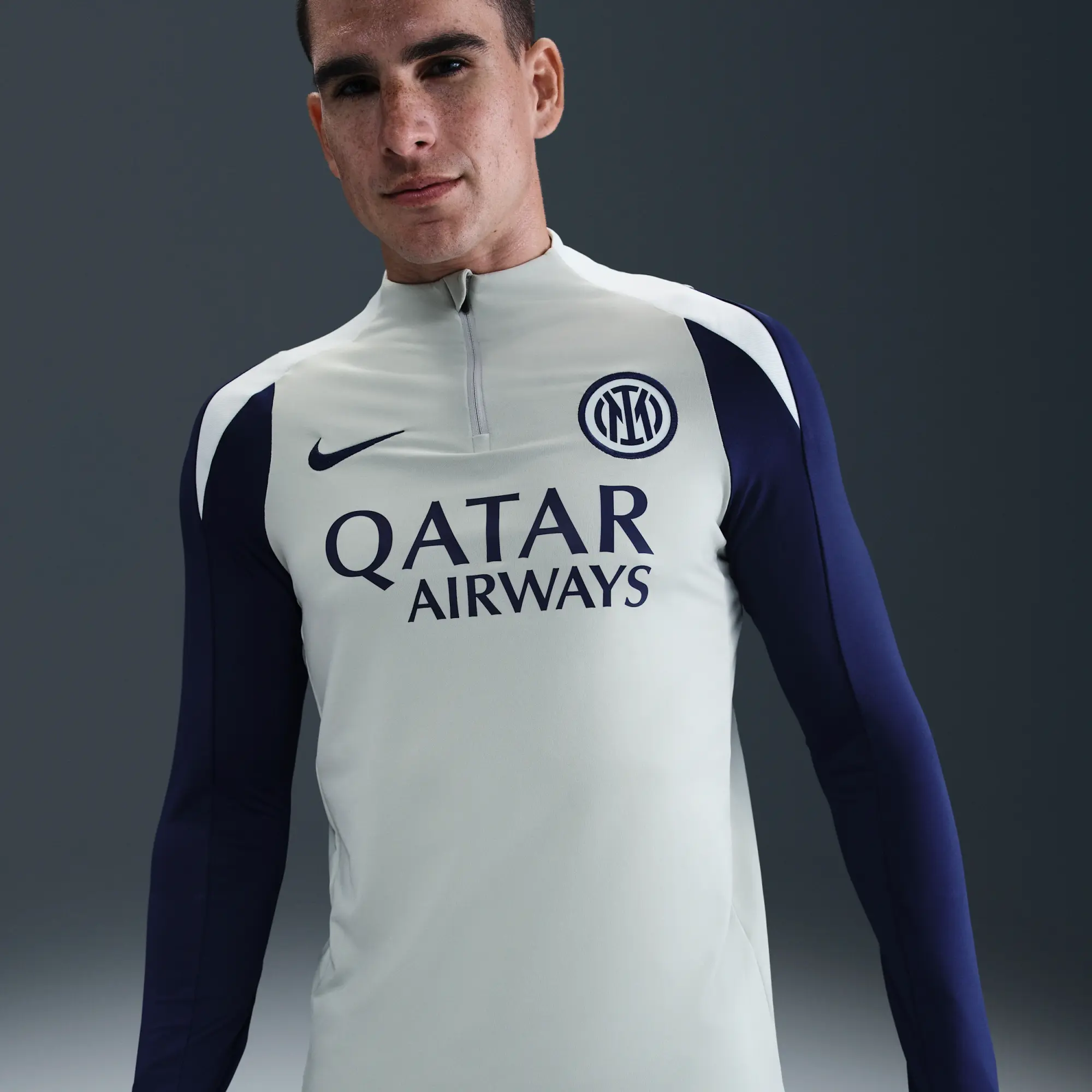Inter Milan Strike Men's Nike Dri-FIT Football Drill Top - Grey - Sustainable Materials