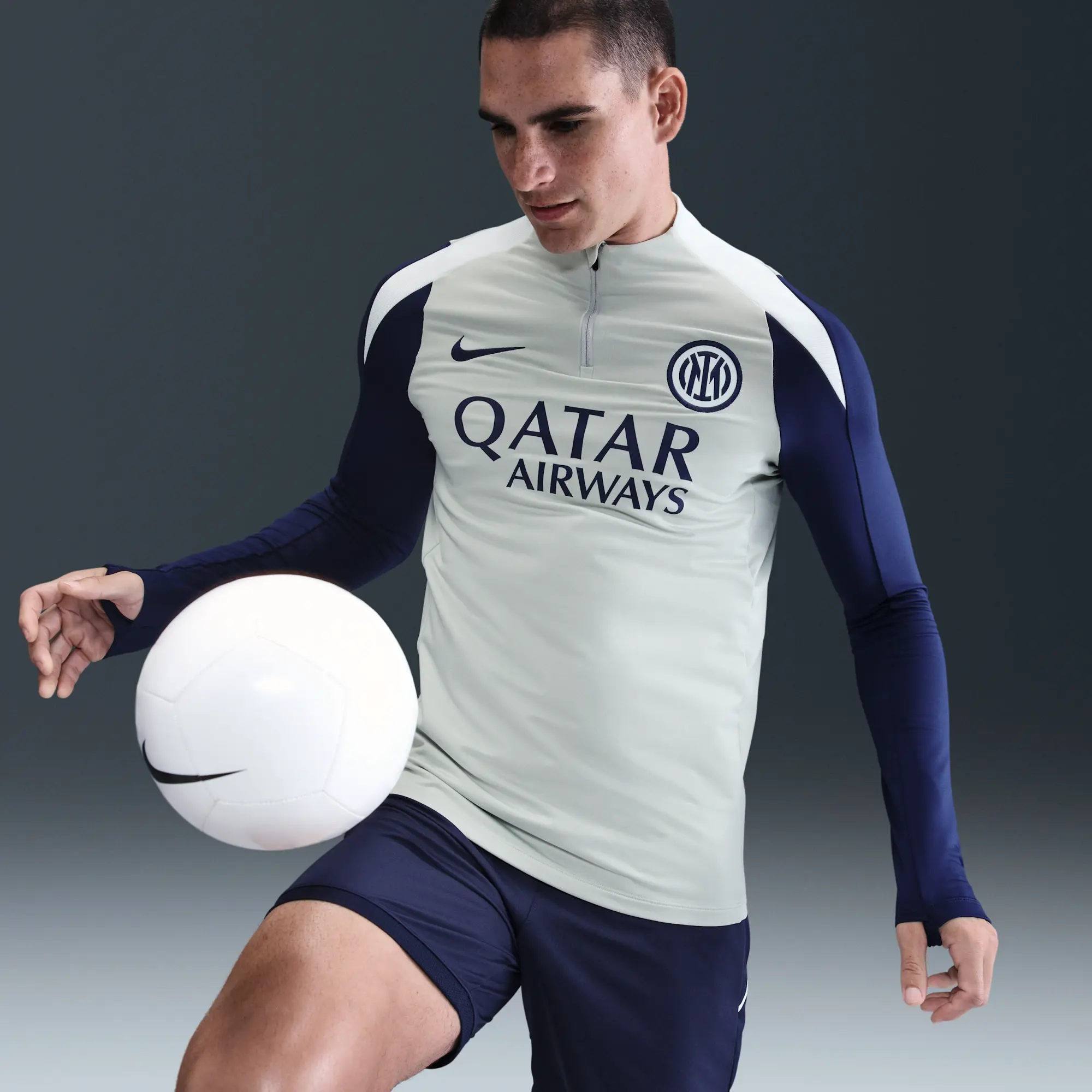 Inter Milan Strike Men's Nike Dri-FIT Football Drill Top - Grey - Sustainable Materials