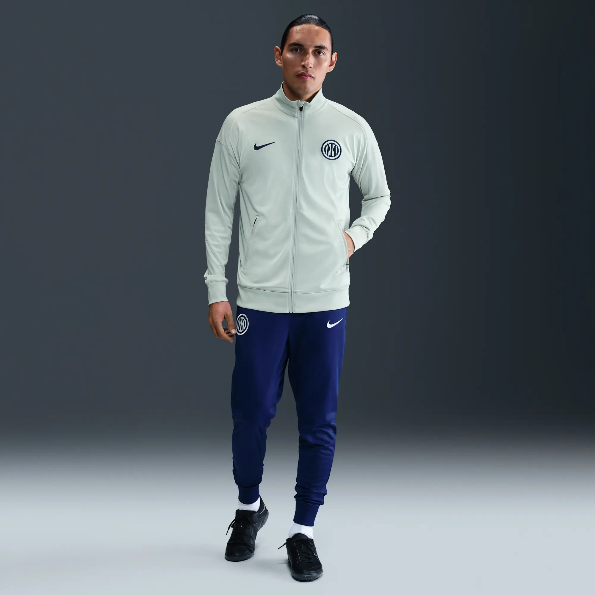 Inter Milan Strike Men's Nike Dri-FIT Football Knit Tracksuit - Grey - Sustainable Materials