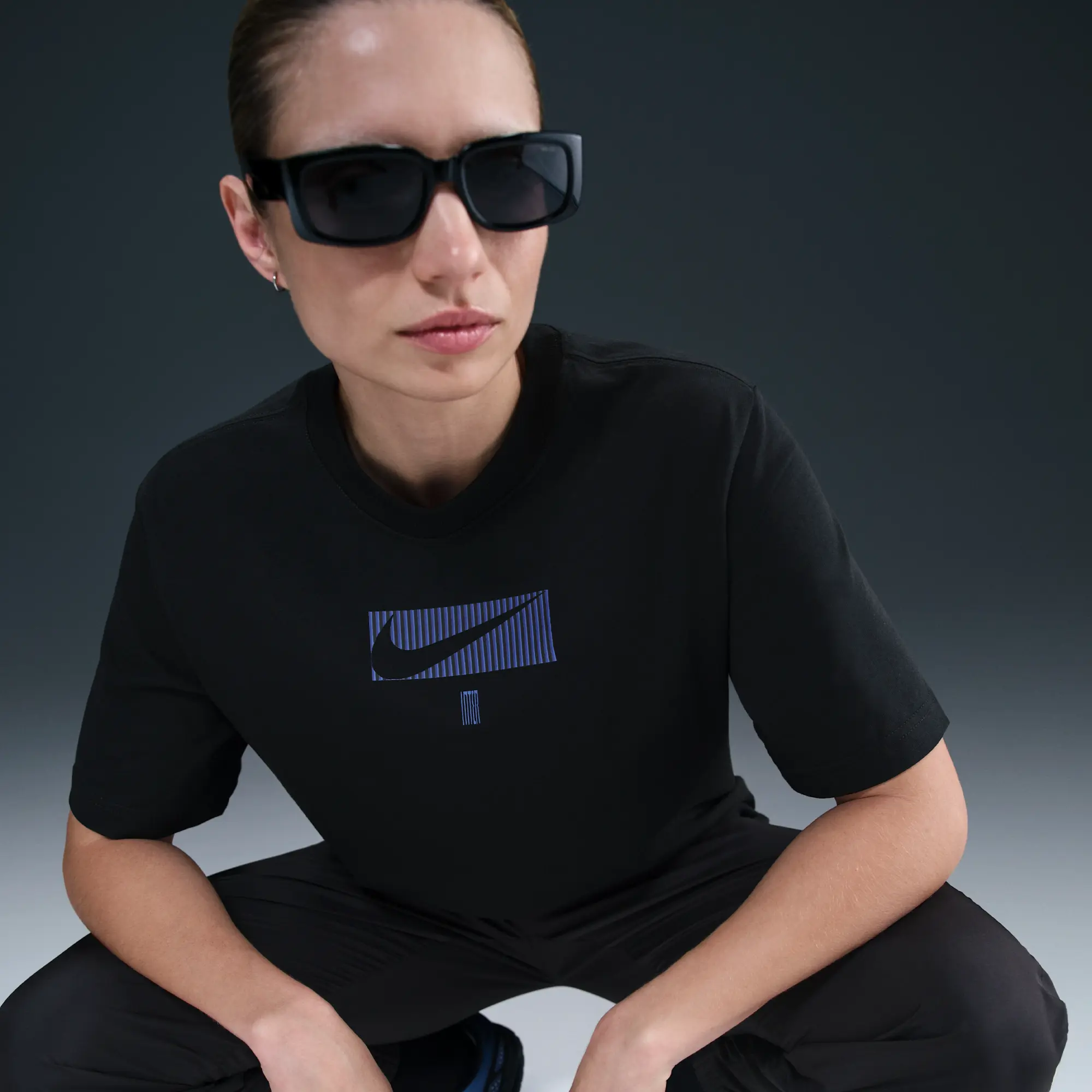 Inter Milan Supporter Women's Nike Football T-Shirt - Black