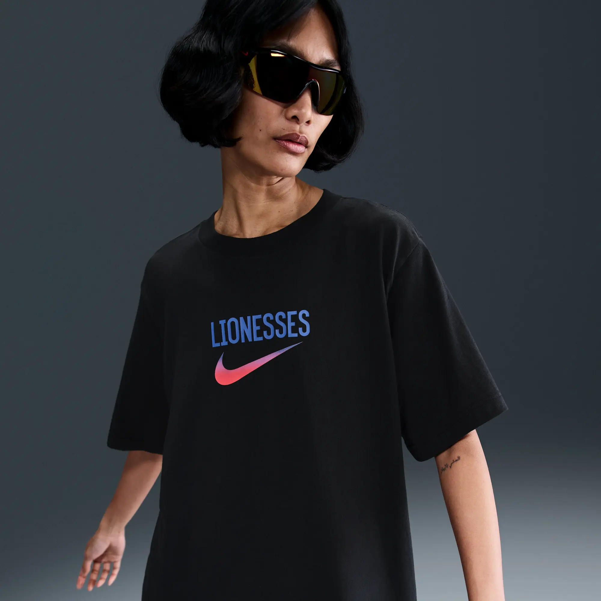 England Women's Nike Football T-Shirt - Black
