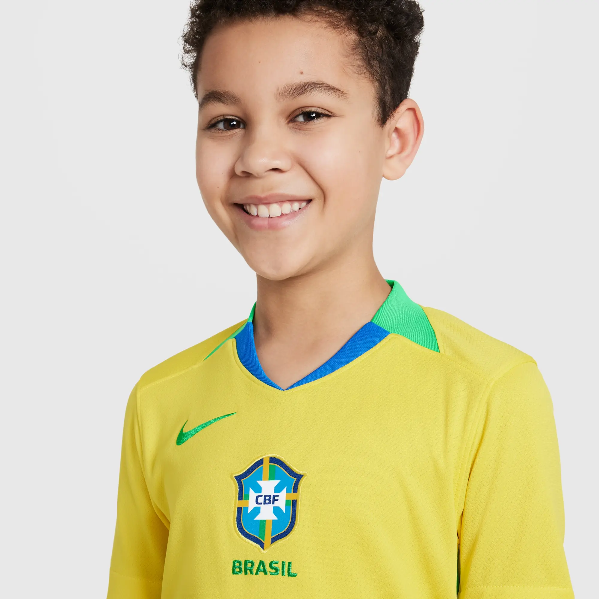 Brazil 2025 Stadium Home (Women's Team) Big Kids' Nike Dri-FIT Soccer Replica Jersey - Yellow - Polyester
