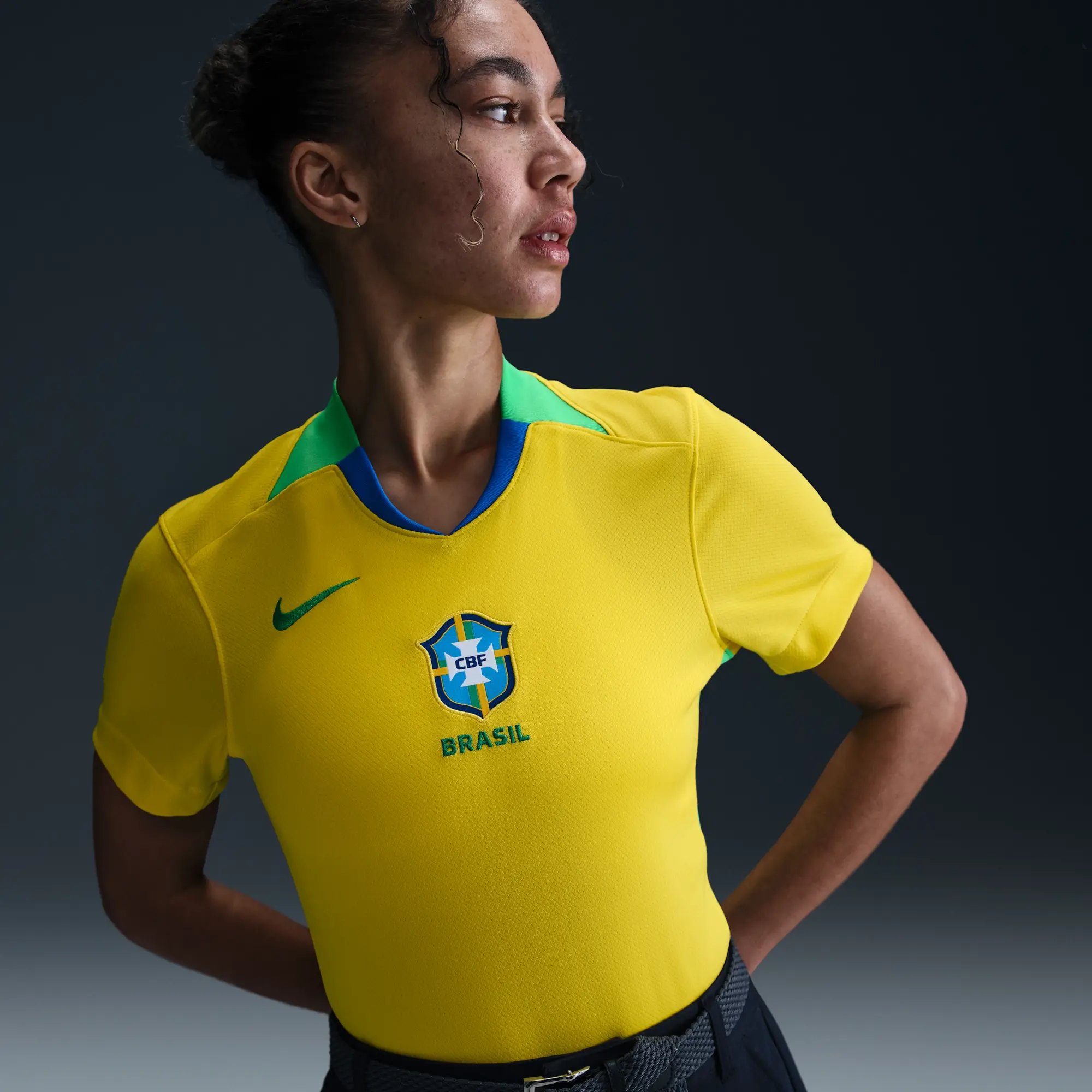 Brazil 2025 Stadium Home (Women's Team) Women's Nike Dri-FIT Football Replica Shirt - Yellow - Polyester