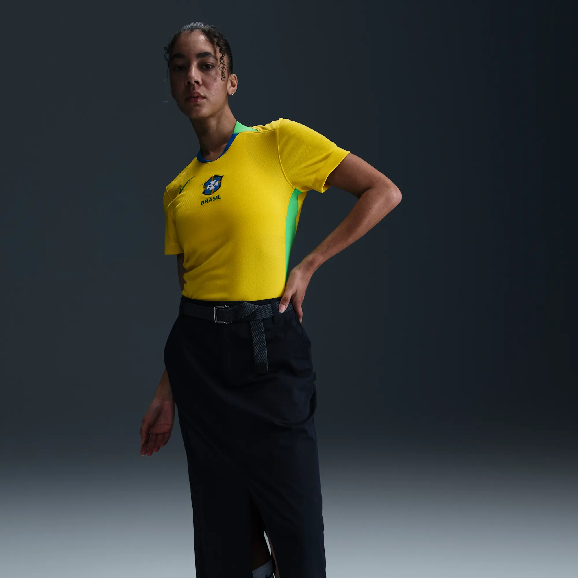 Brazil 2025 Stadium Home (Women's Team) Women's Nike Dri-FIT Football Replica Shirt - Yellow - Polyester