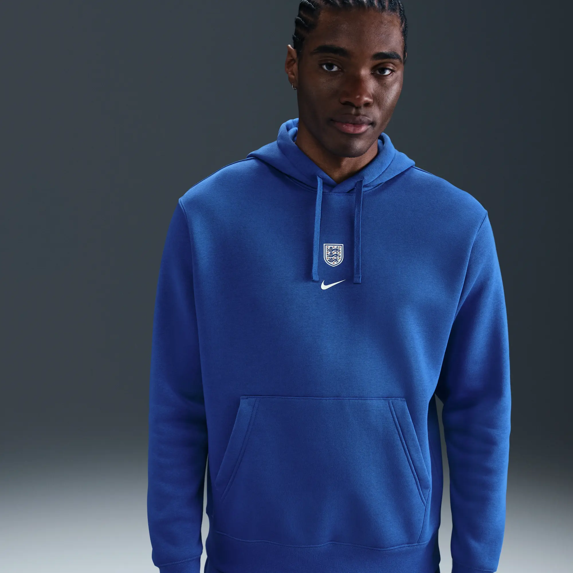 England Club Men's Nike Football Pullover Hoodie - Blue - Cotton/Polyester