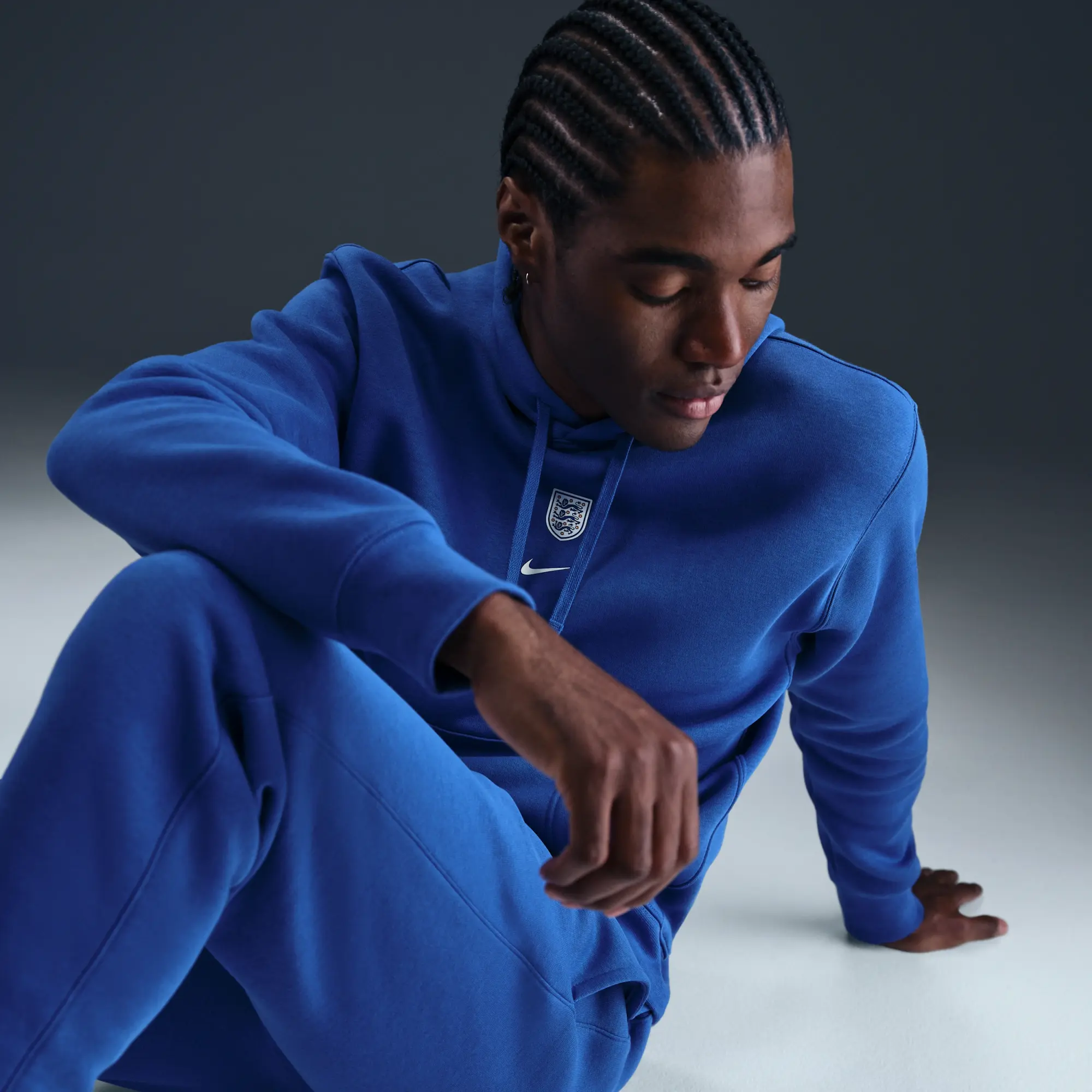 England Club Men's Nike Football Pullover Hoodie - Blue - Cotton/Polyester