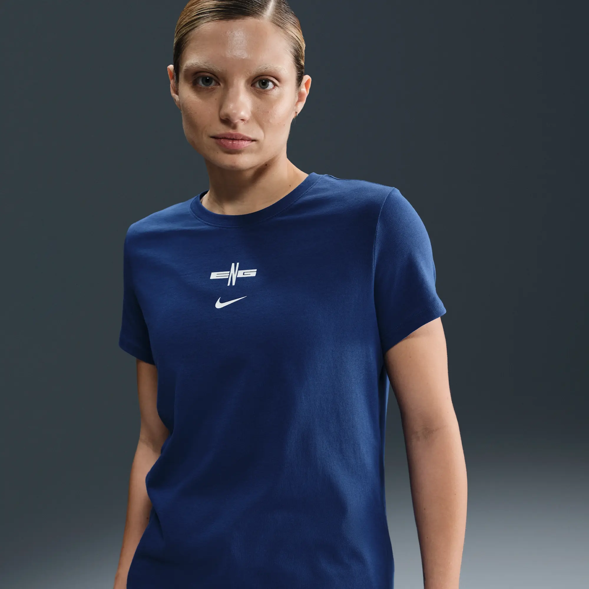 England Women's Nike Football T-Shirt - Blue - Cotton