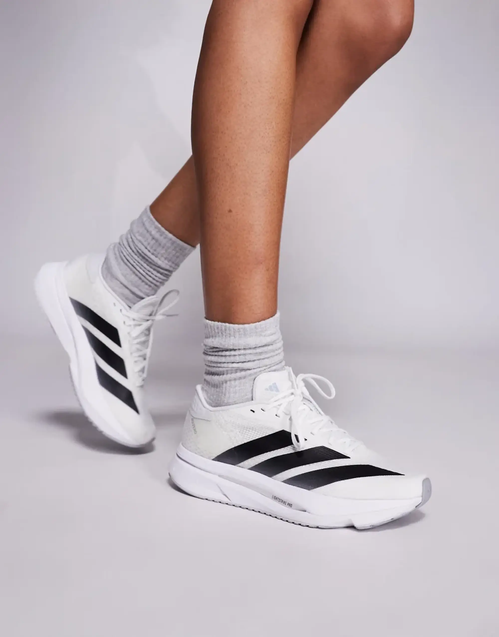 Adidas Running Adizero Sl2 Trainers In White And Black