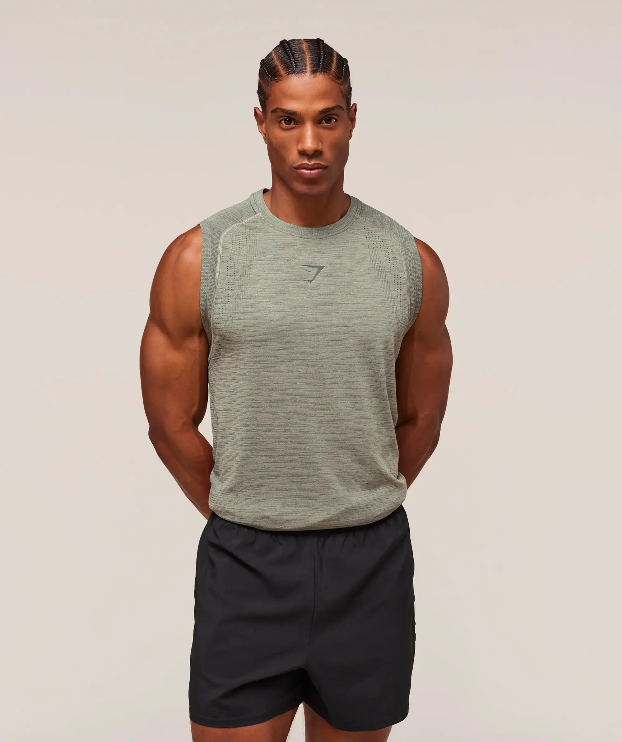  Versatile Seamless Tank - Chalk Green/Slate Teal