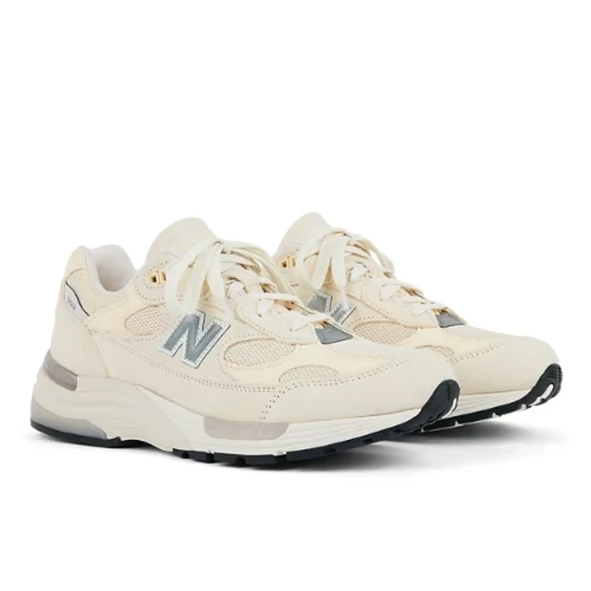 New Balance Unisex Made in USA 992 in Beige/White Suede/Mesh