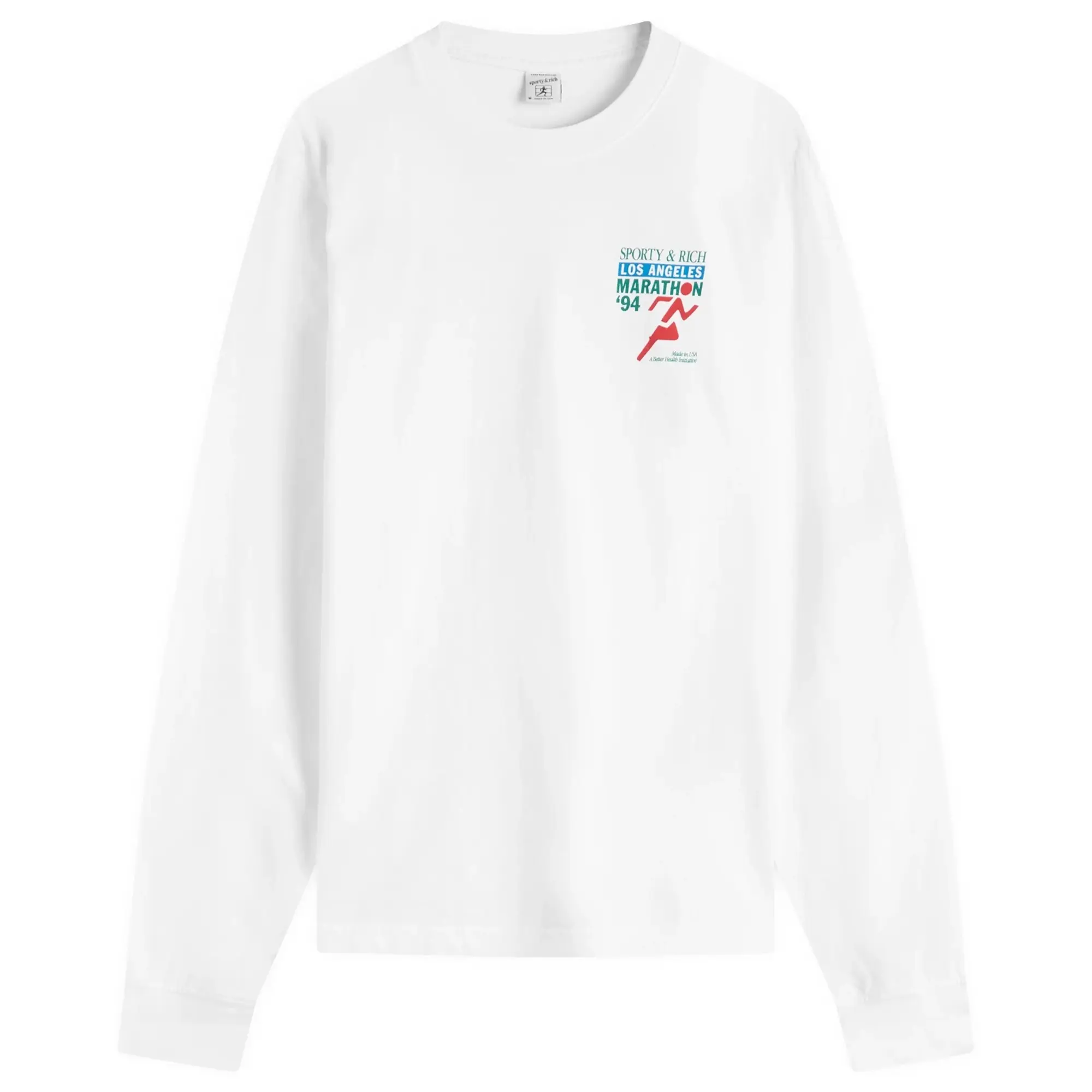 Sporty & Rich Women's LA Marathon Long Sleeve T-Shirt White