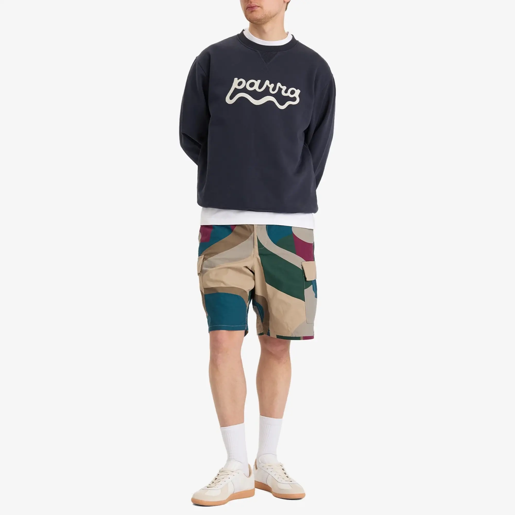 By Parra Men's Water Wave Logo Sweatshirt Navy Blue