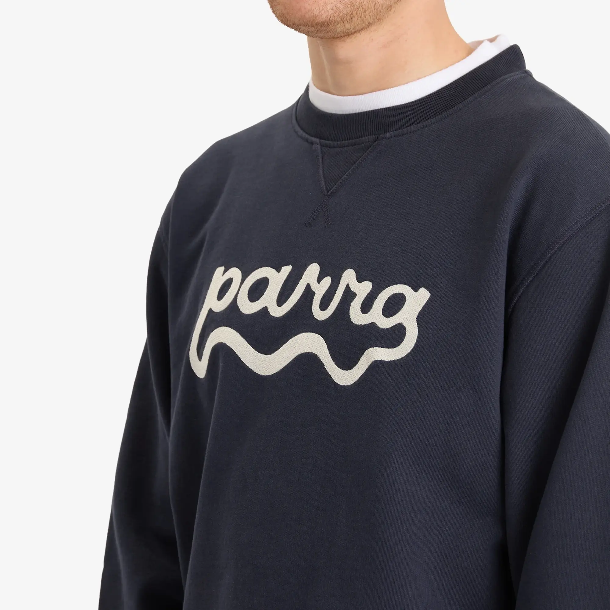 By Parra Men's Water Wave Logo Sweatshirt Navy Blue