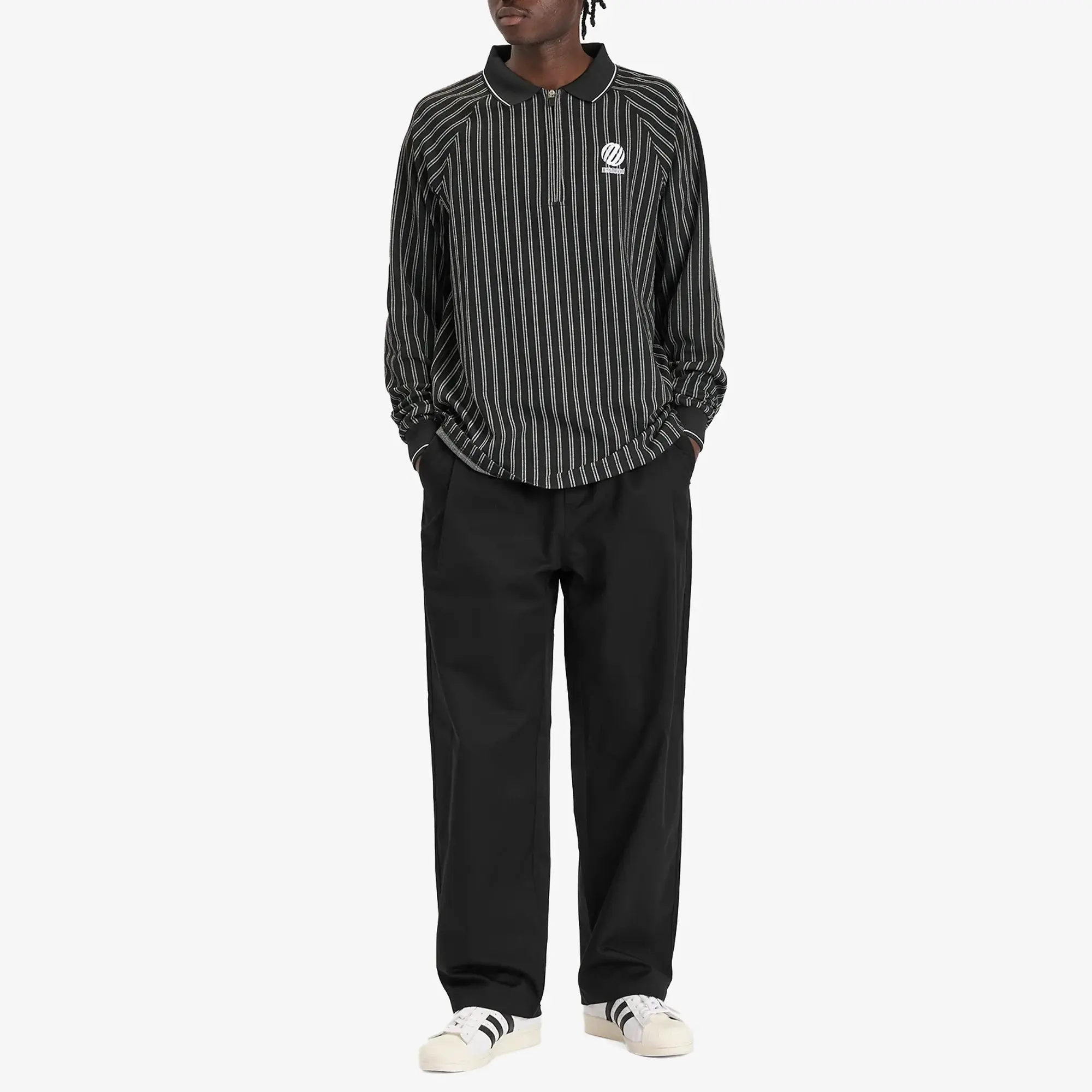 Metalwood Studio Men's Elastic Waist Baggy Pants Black