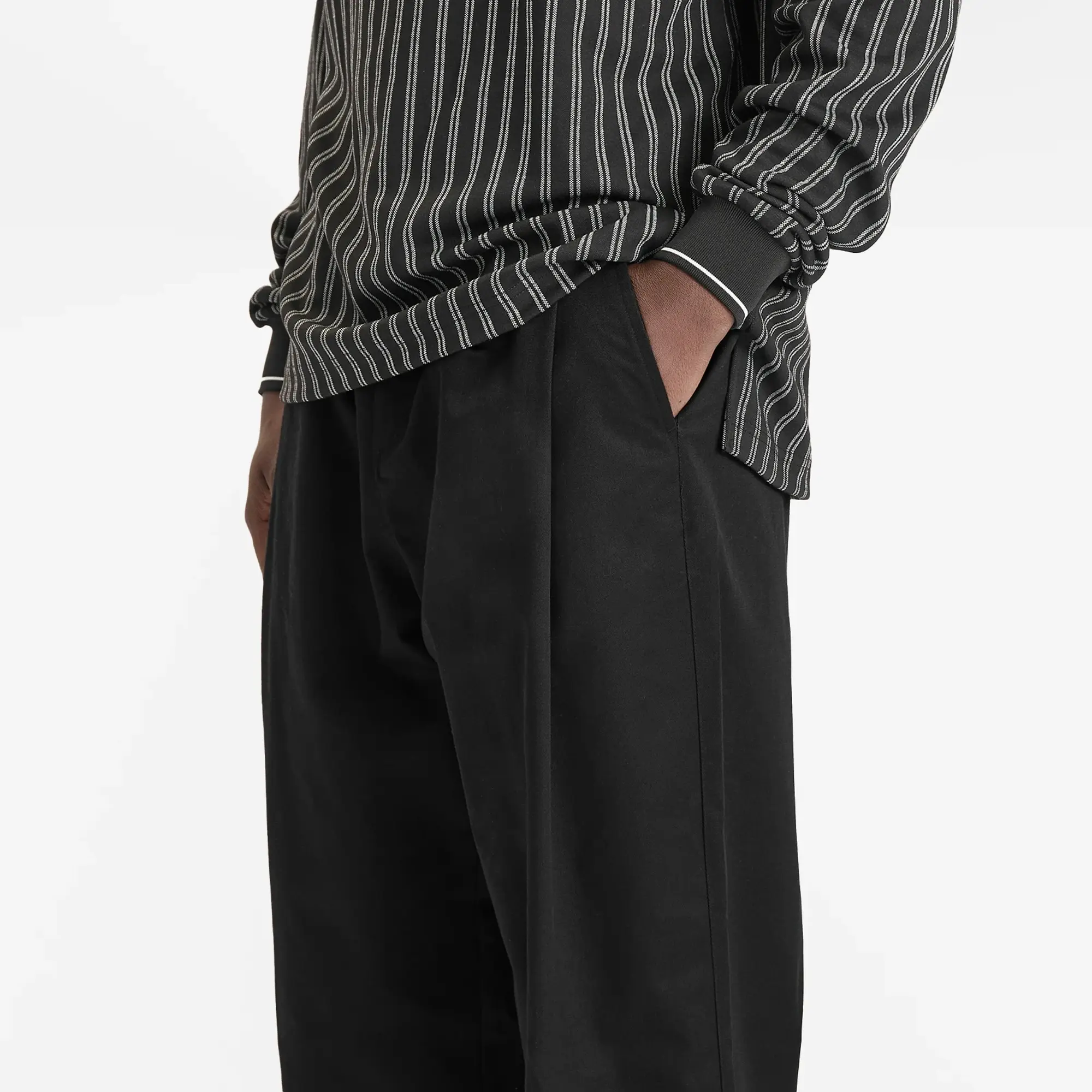 Metalwood Studio Men's Elastic Waist Baggy Pants Black
