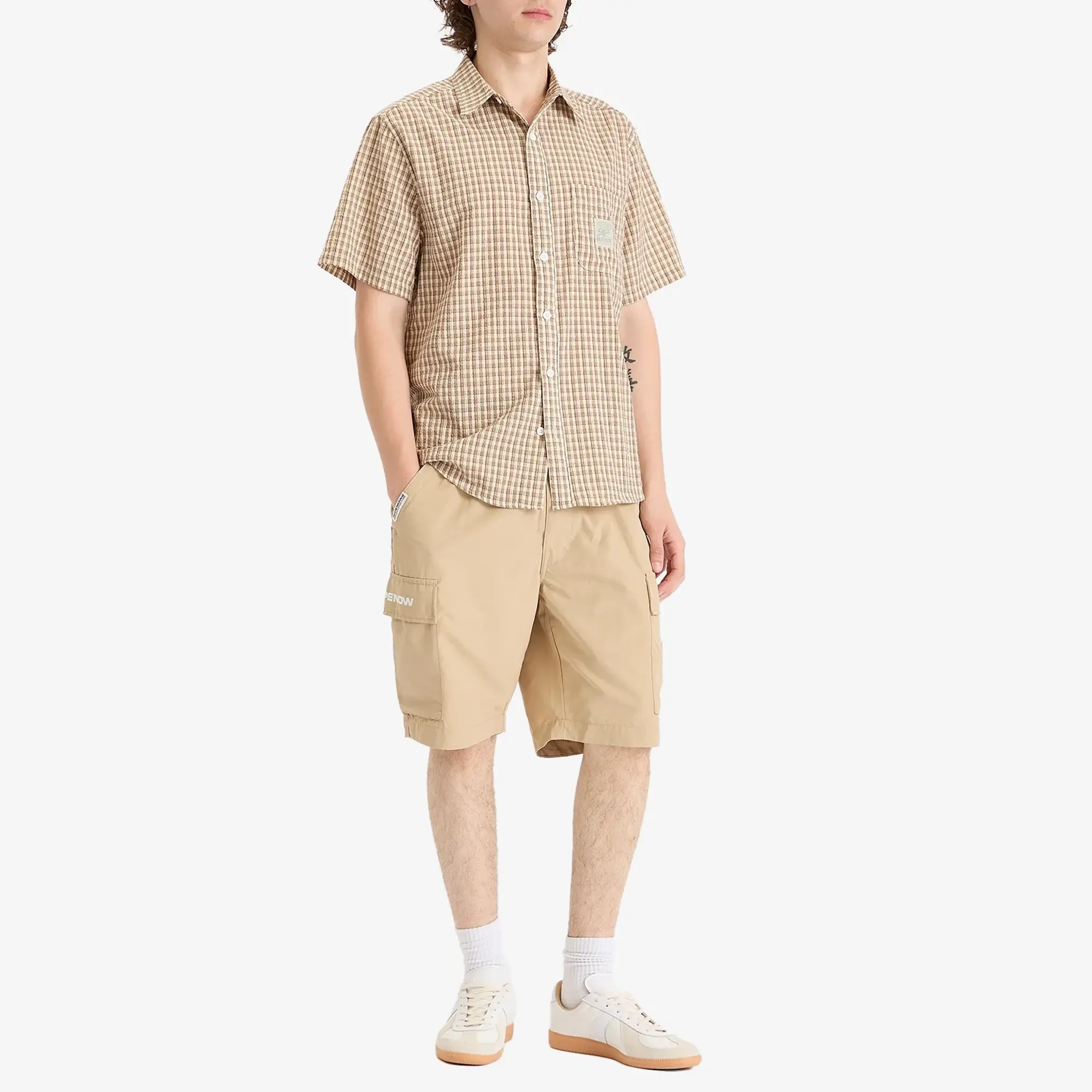 AAPE Now Loose Fit Cargo Shorts Beige