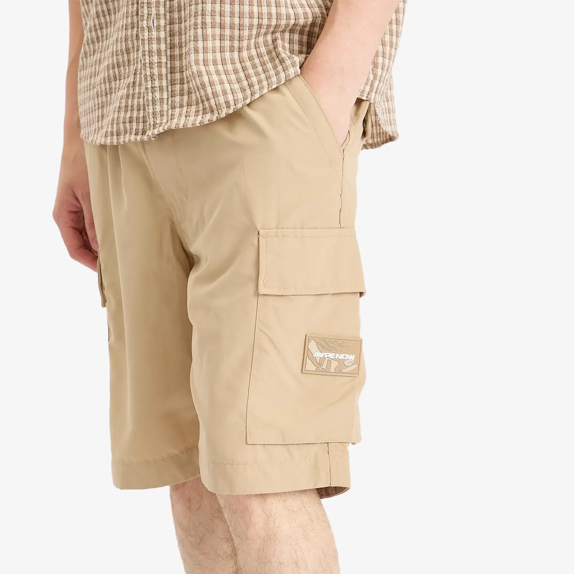 AAPE Now Loose Fit Cargo Shorts Beige