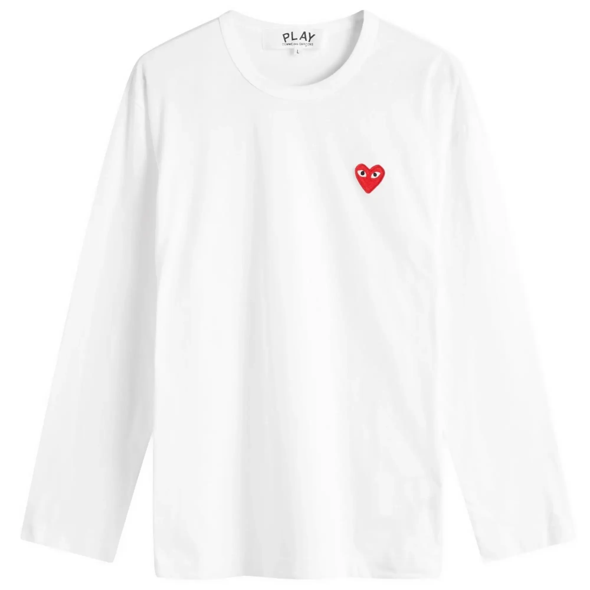 Comme des Garçons Play Men's Long Sleeve Basic Logo T-Shirt White/Red
