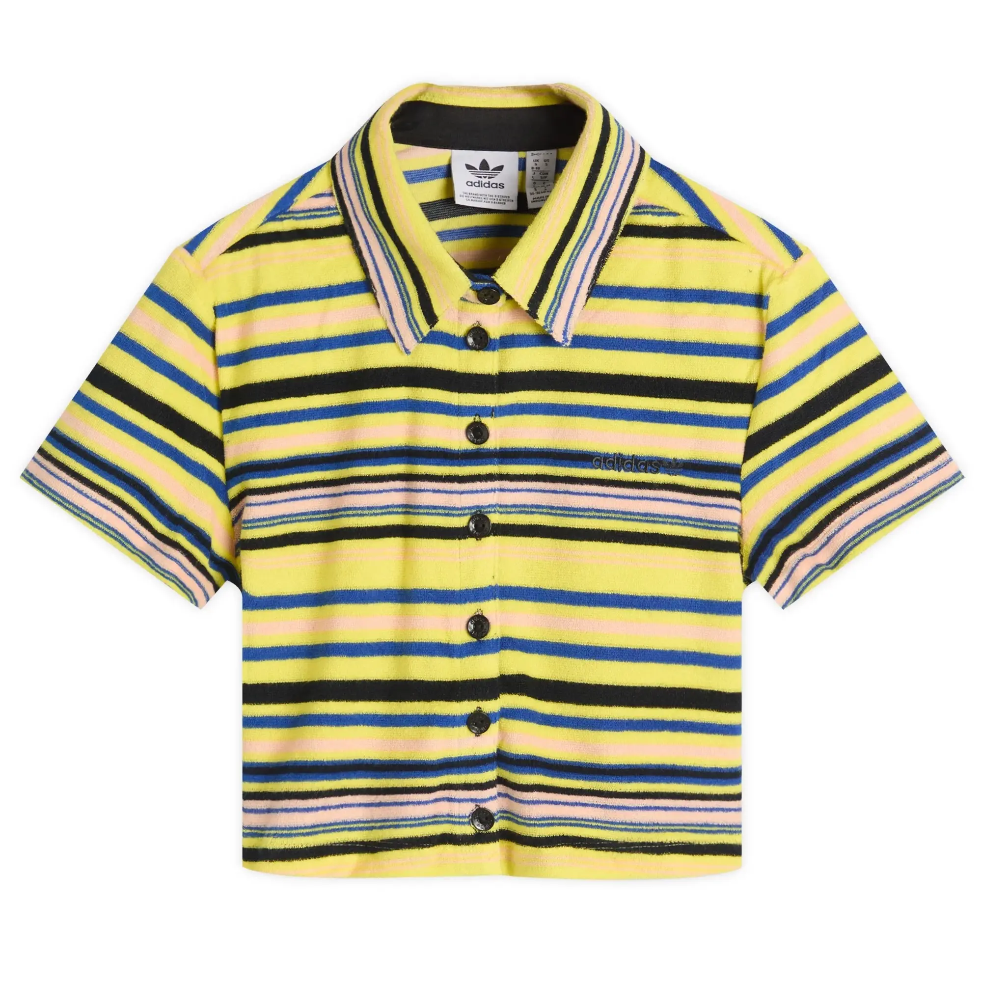 Adidas Women's Towel Button-Up Tee Pure Sulfur/Blue/Black