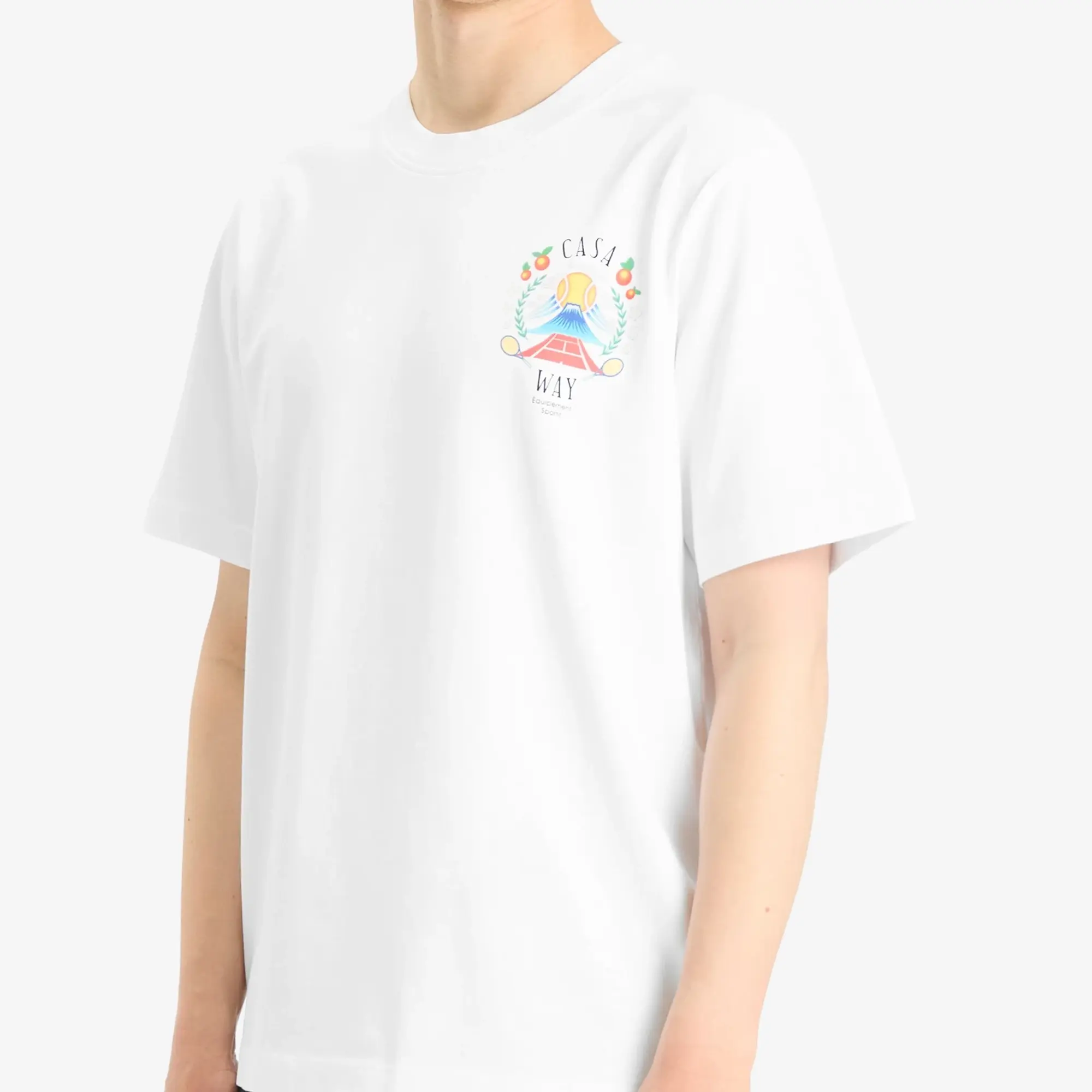 Casablanca Men's Casa Way Mountain Printed T-Shirt White