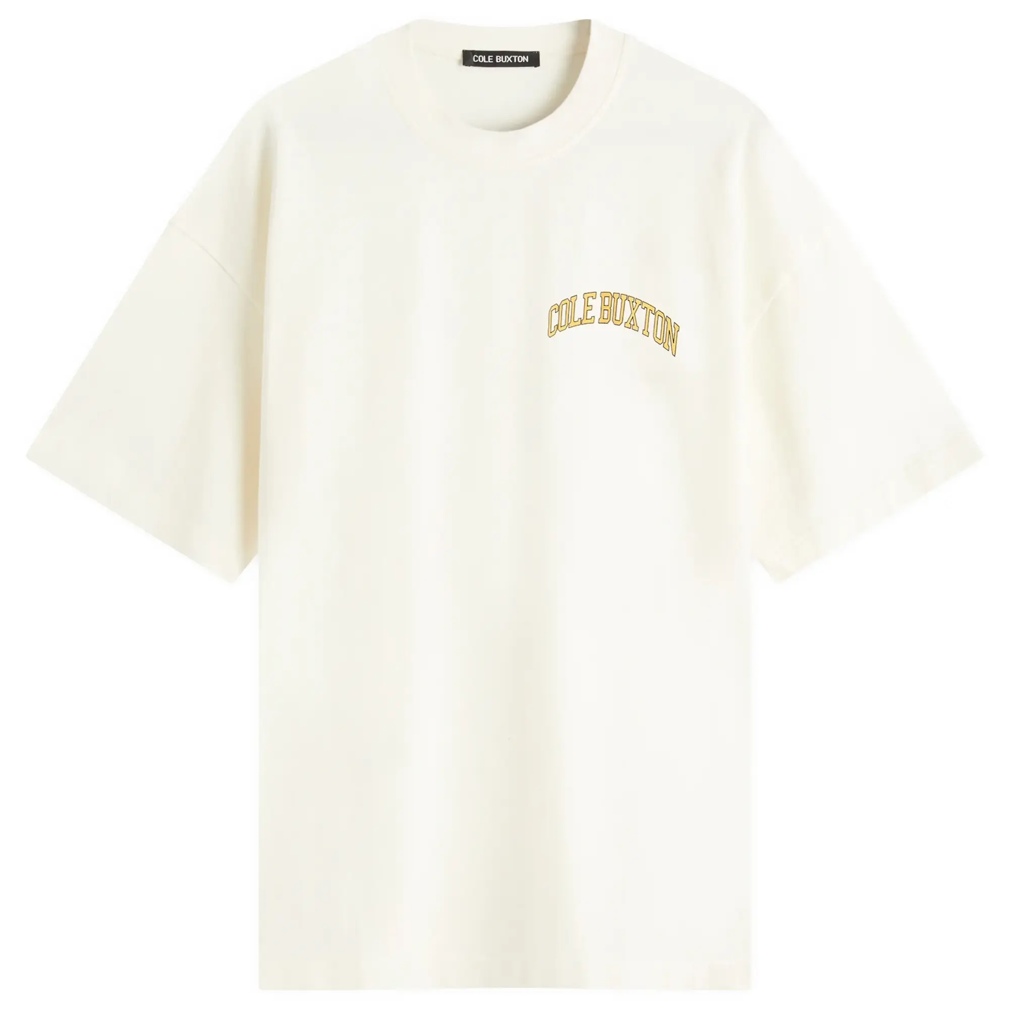 Cole Buxton Men's Yellow Arc T-Shirt Vintage White