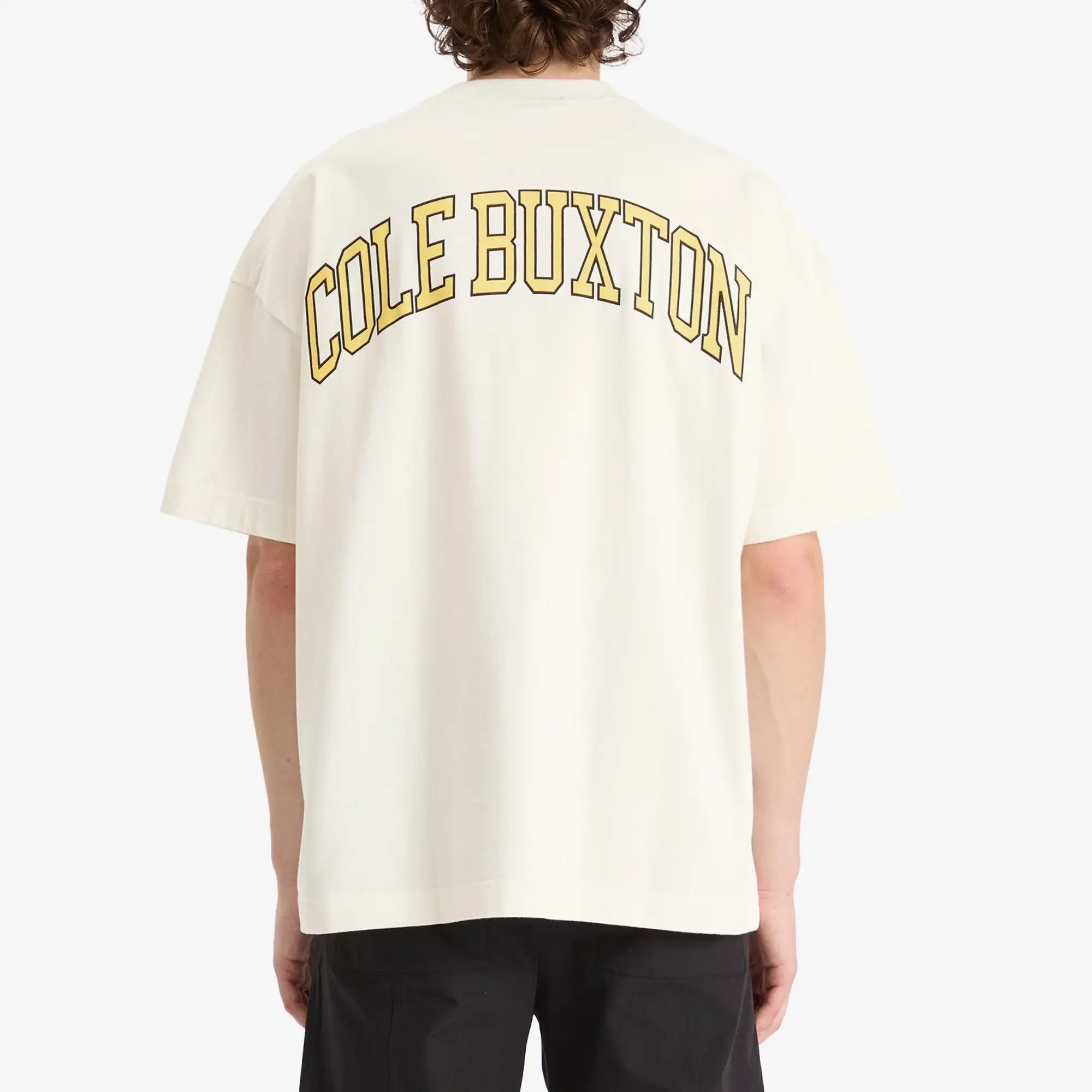 Cole Buxton Men's Yellow Arc T-Shirt Vintage White