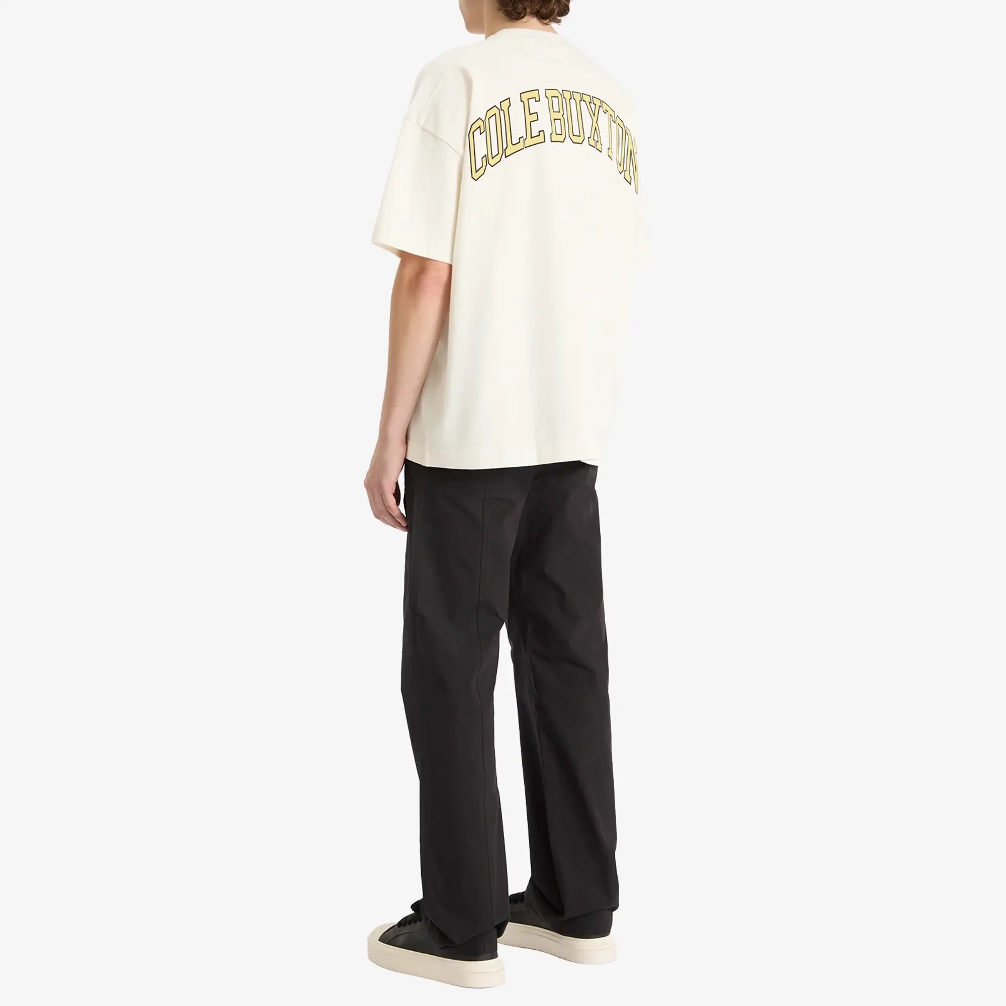 Cole Buxton Men's Yellow Arc T-Shirt Vintage White
