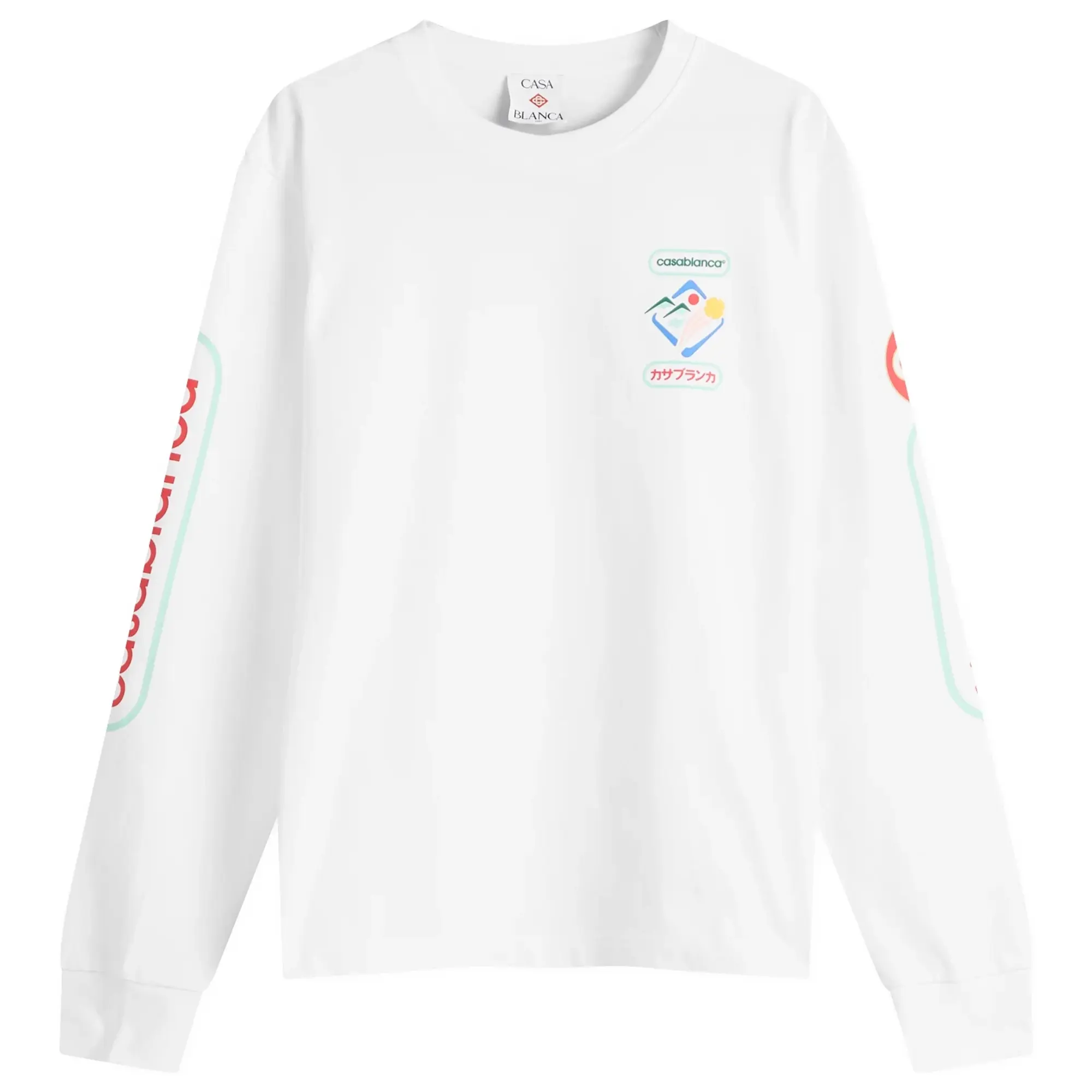 Casablanca Men's Fuji Dream Screen Printed Long Sleeve T-Shirt White