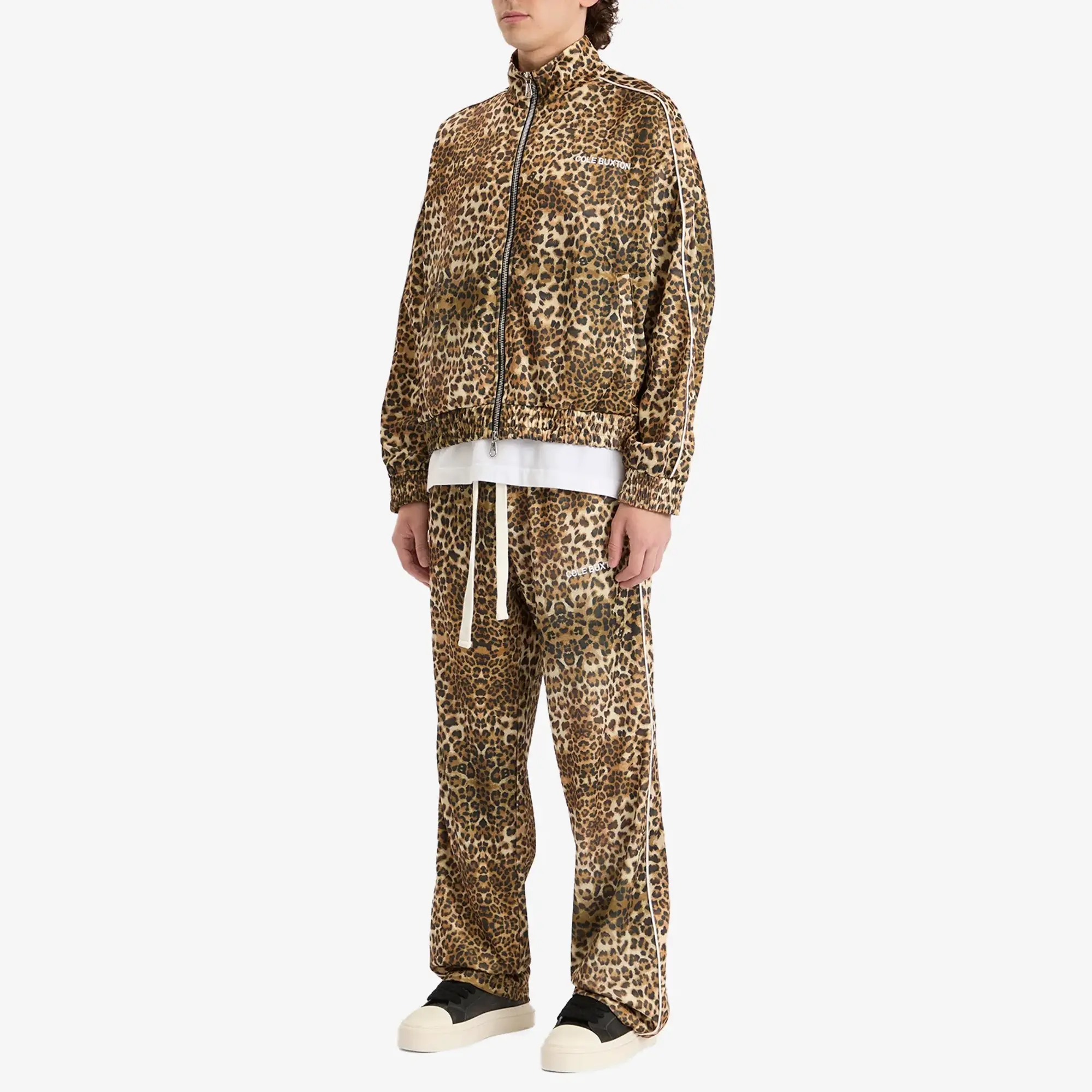 Cole Buxton Men's Leopard Piped Track Pant