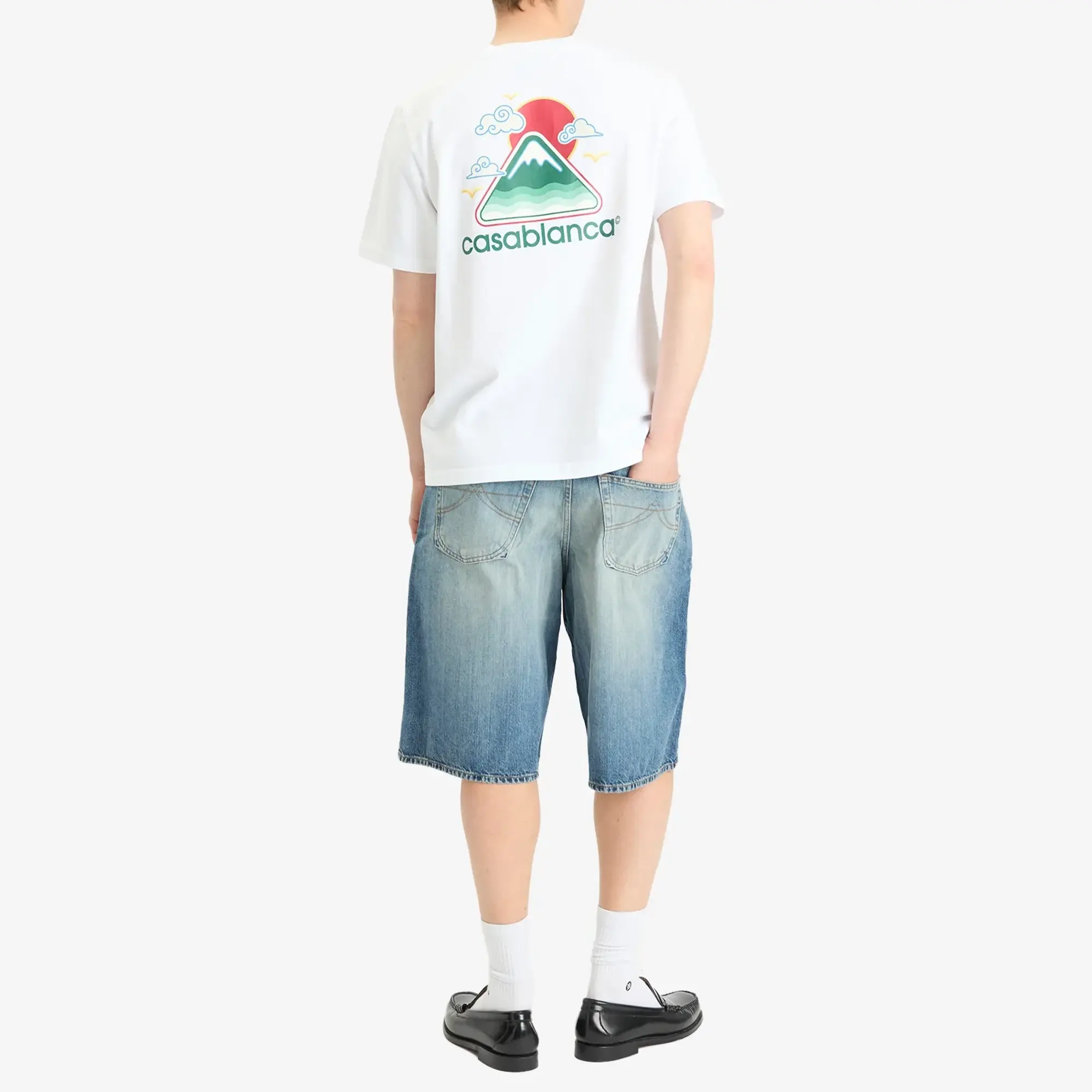 Casablanca Men's Montagne Ondulée Screen Printed T-Shirt White