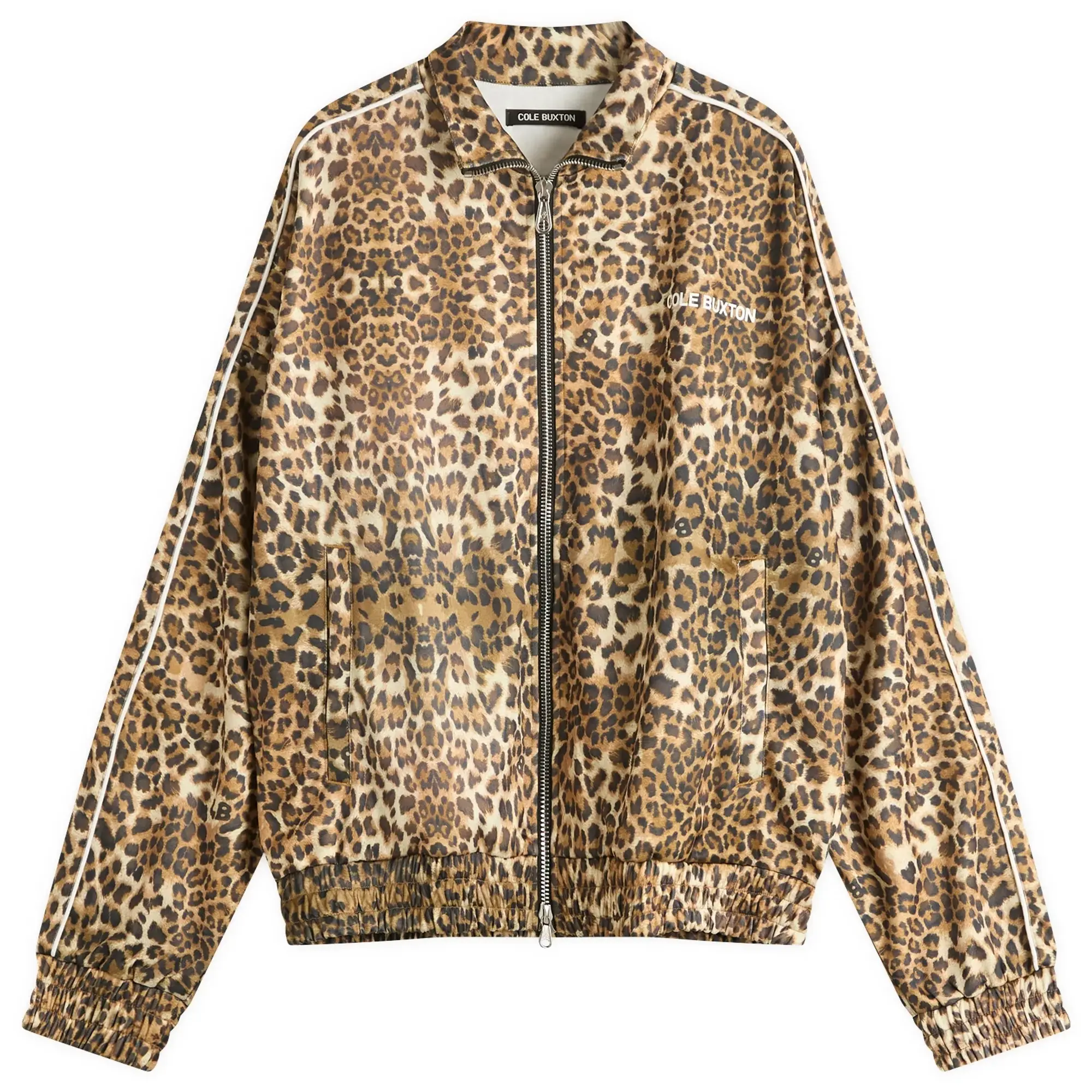 Cole Buxton Men's Leopard Piped Track Jacket