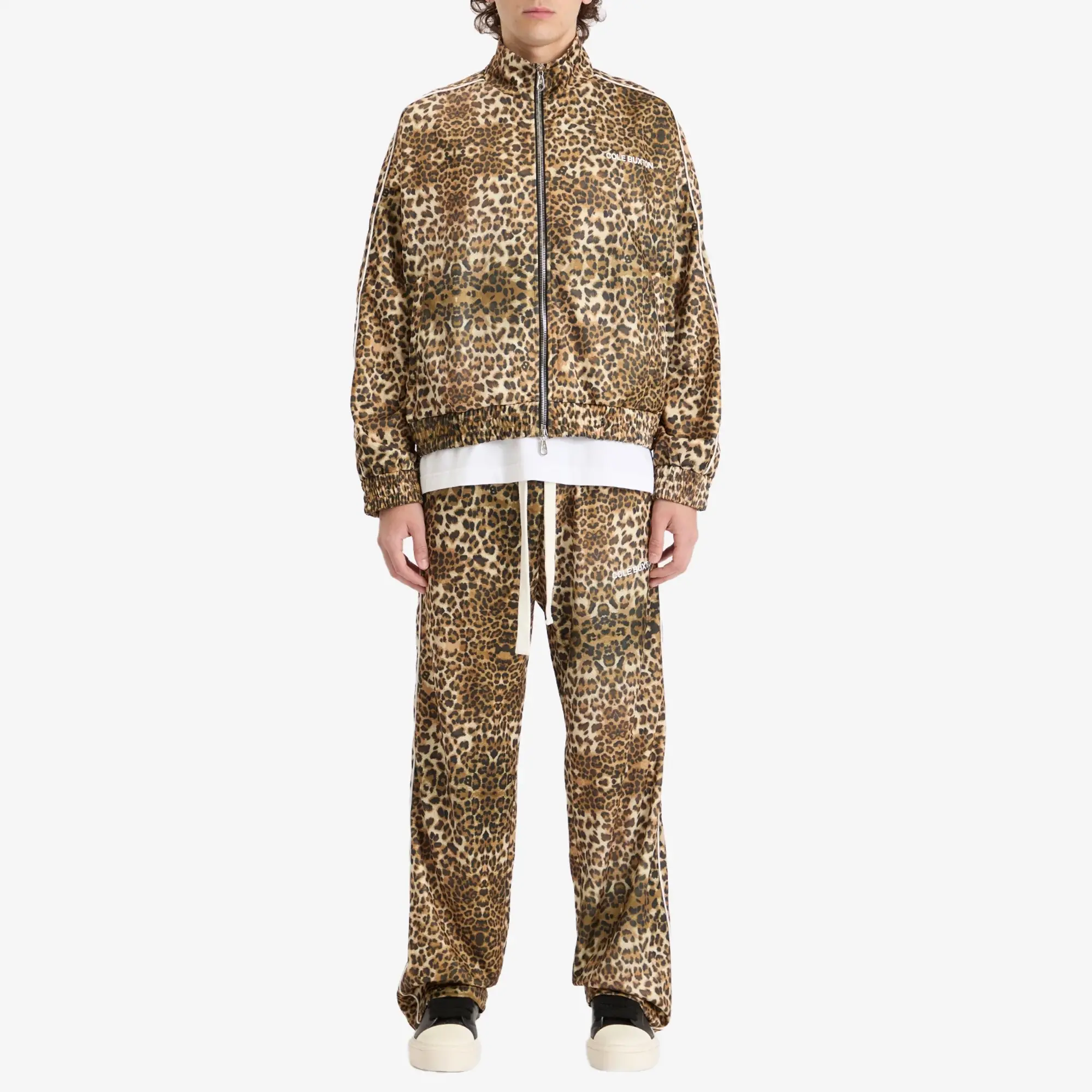 Cole Buxton Men's Leopard Piped Track Jacket