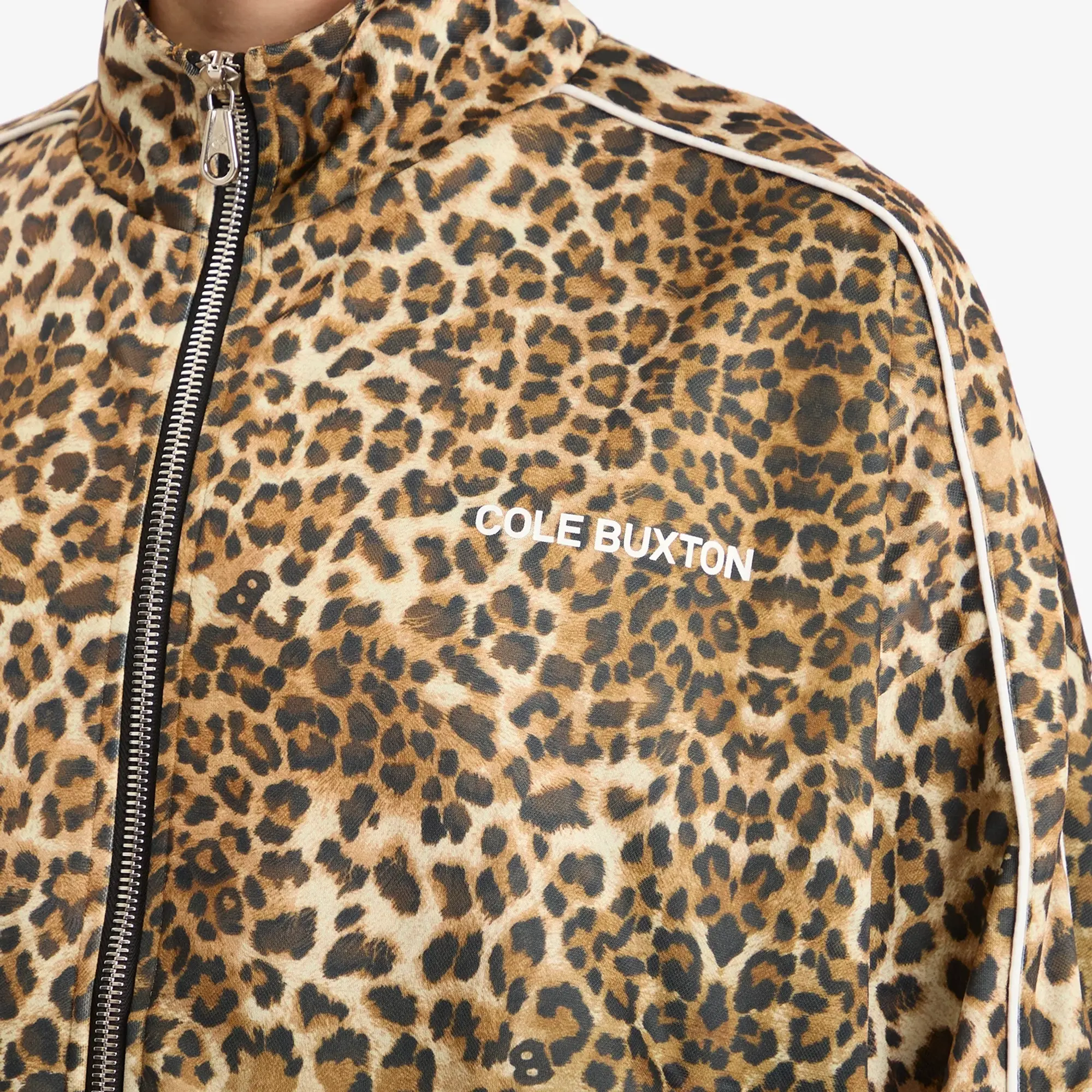 Cole Buxton Men's Leopard Piped Track Jacket