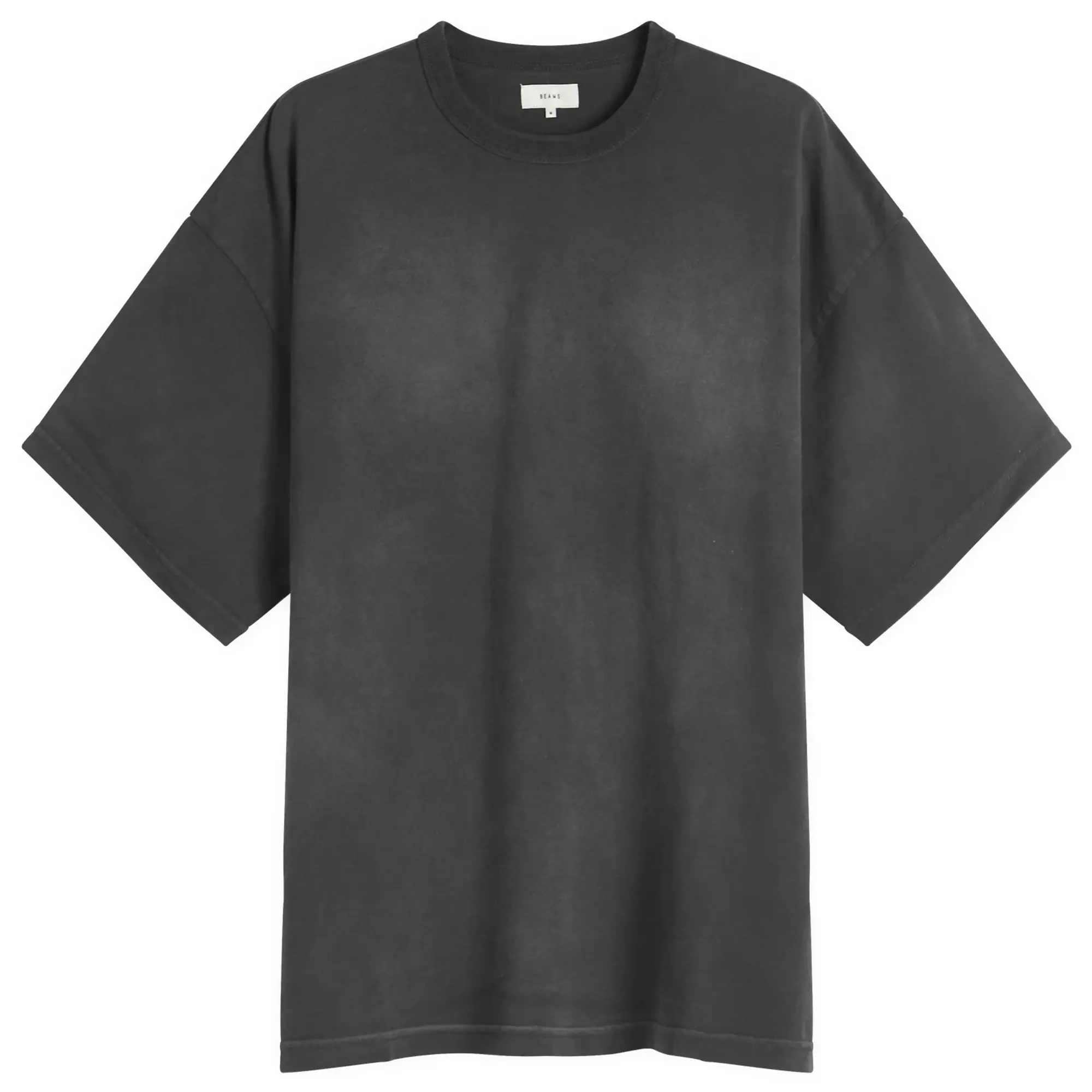 BEAMS Men's Loose Faded Tee Black