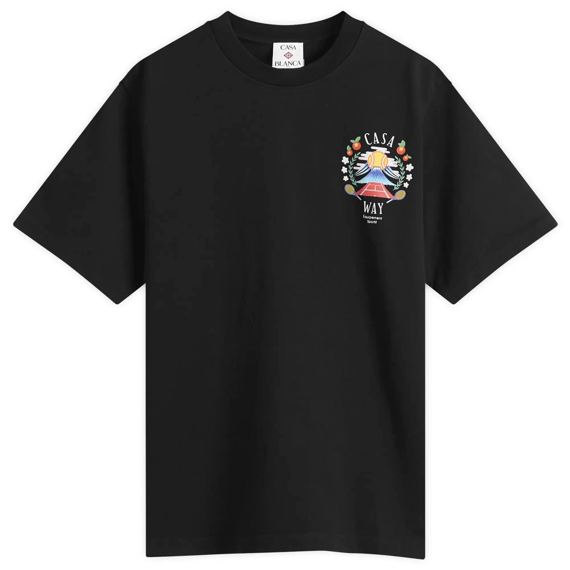 Casablanca Men's Casa Way Mountain Printed T-Shirt Black