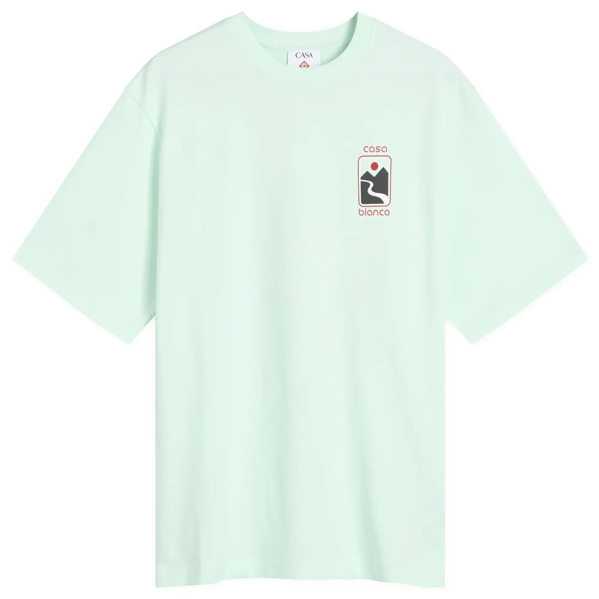 Casablanca Men's Sunset Valley Screen Printed Oversized T-Shirt Green