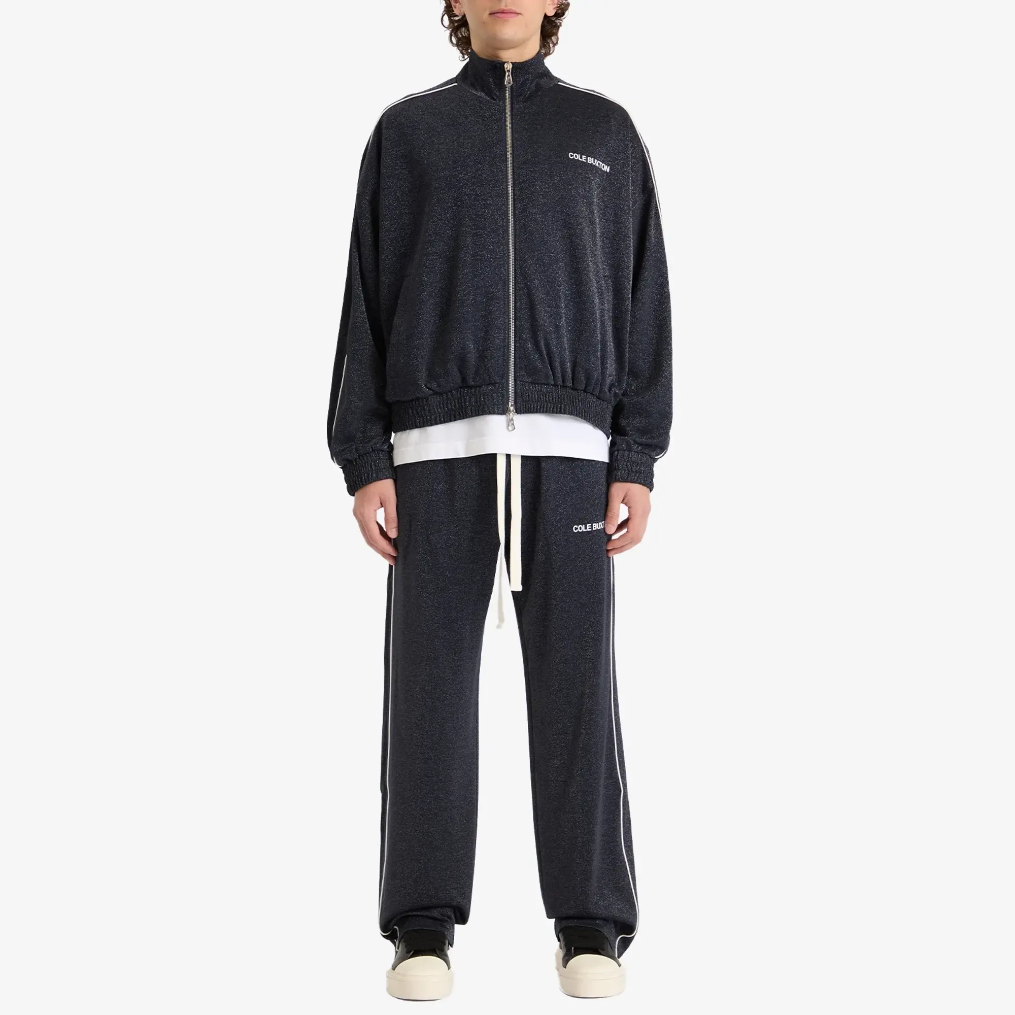 Cole Buxton Men's Glitter Piped Track Pant Navy