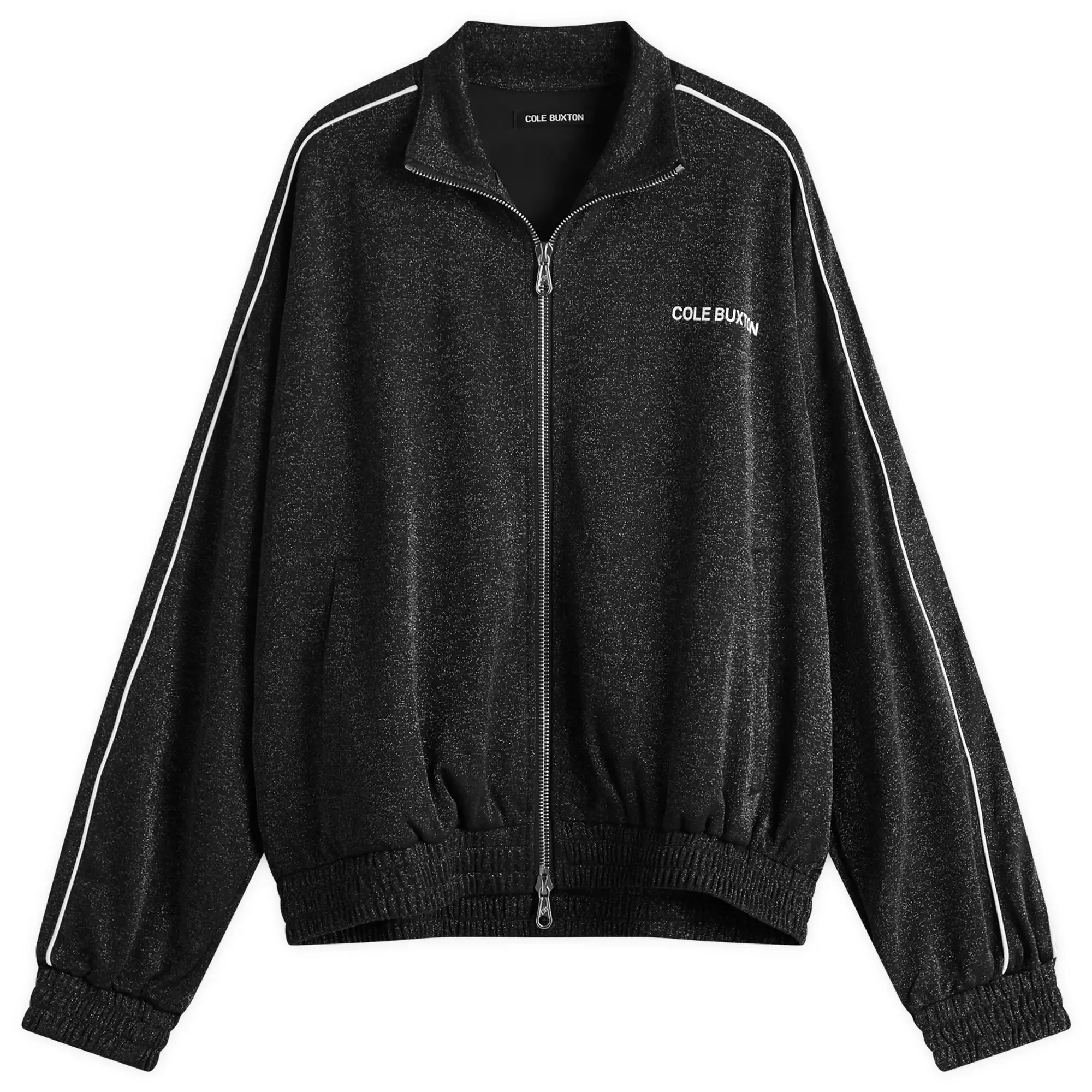 Cole Buxton Men's Glitter Piped Track Jacket Black