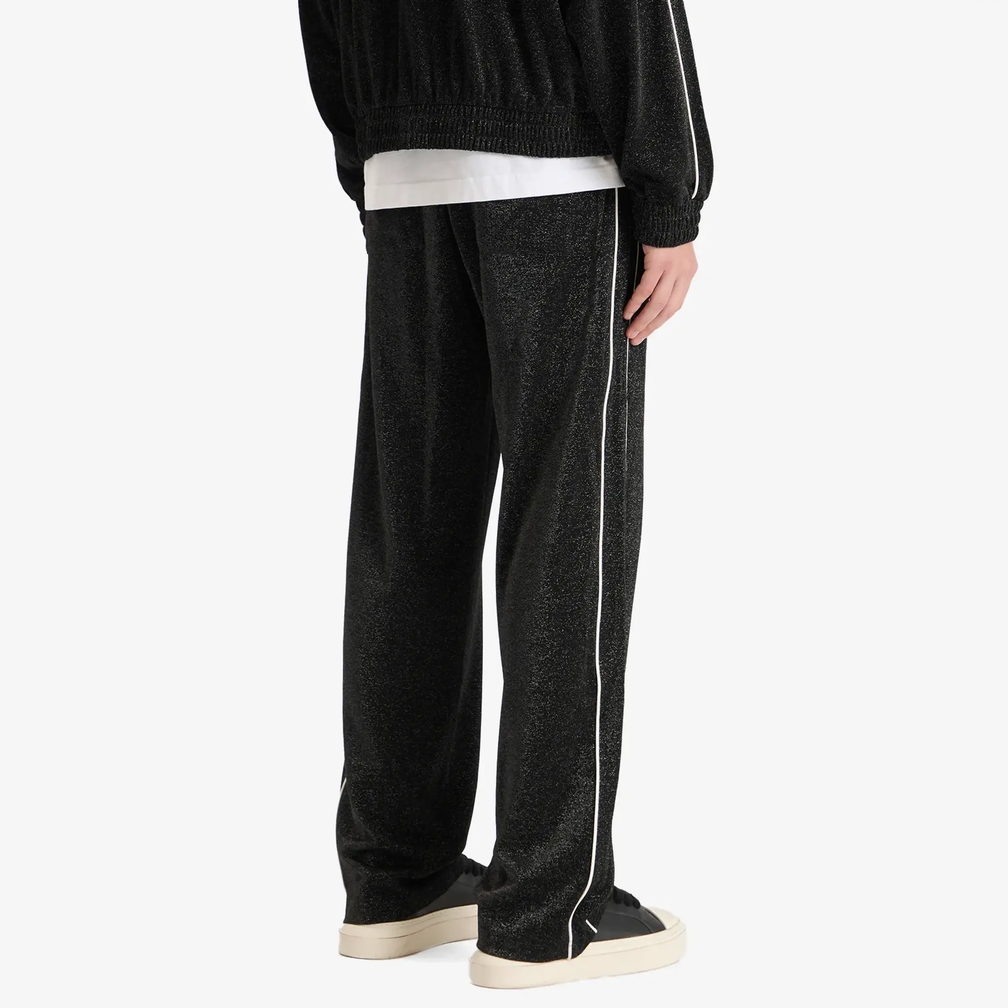 Cole Buxton Men's Glitter Piped Track Pant Black