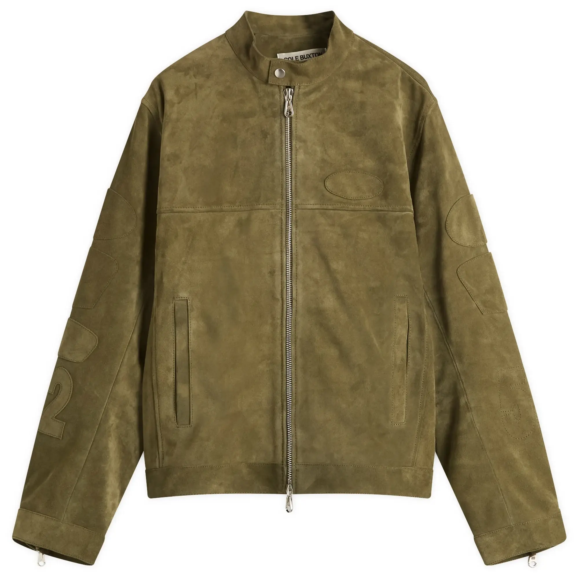 Cole Buxton Men's Suede Café Racer Jacket Khaki