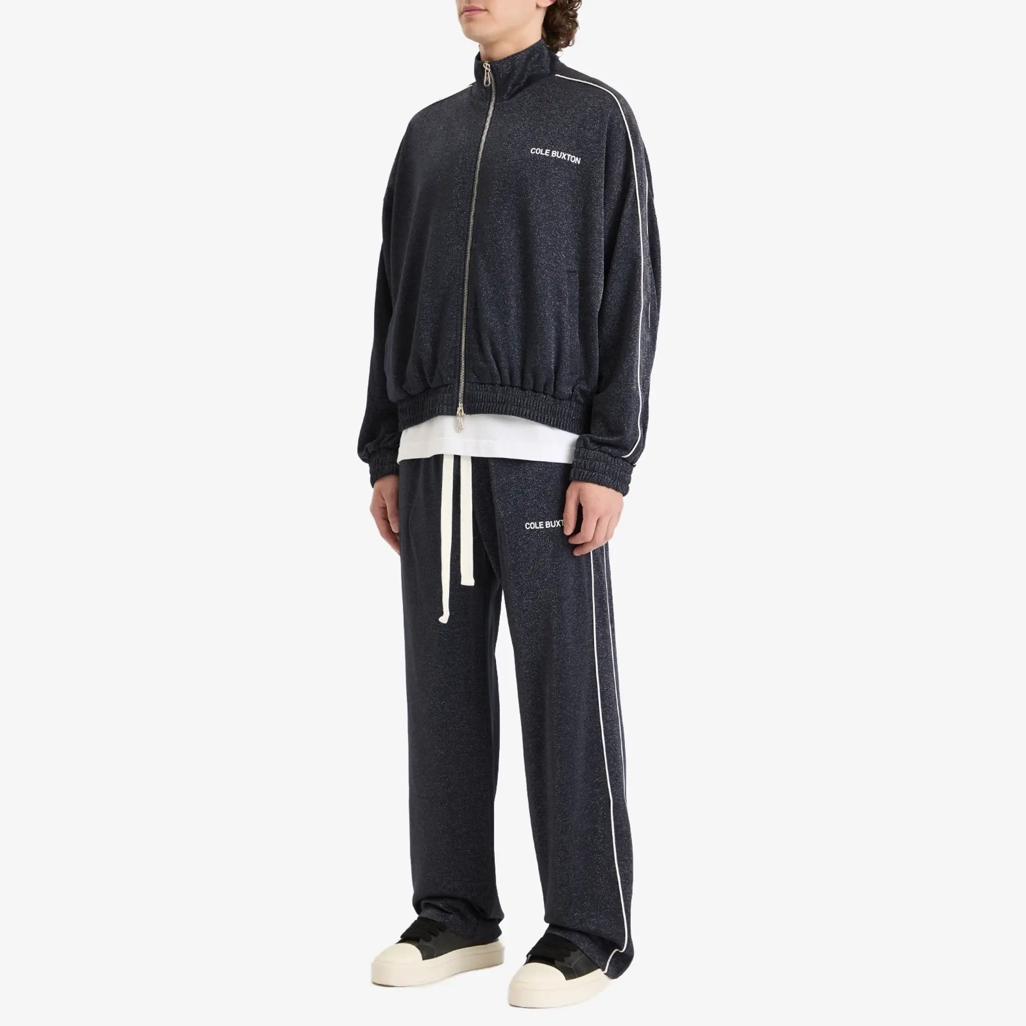 Cole Buxton Men's Glitter Piped Track Jacket Navy