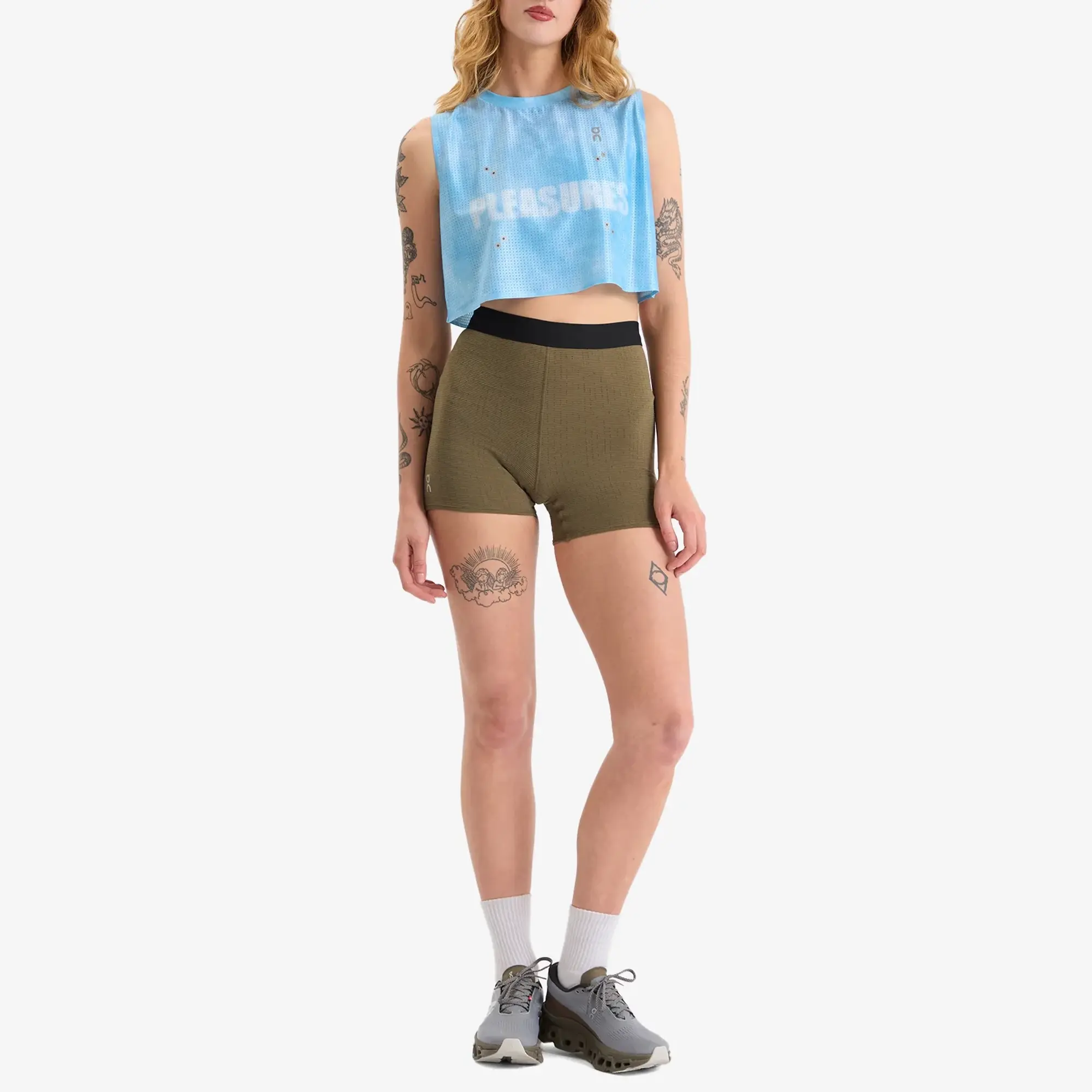 ON Women's x Pleasures x The Loop Short Tights Olive