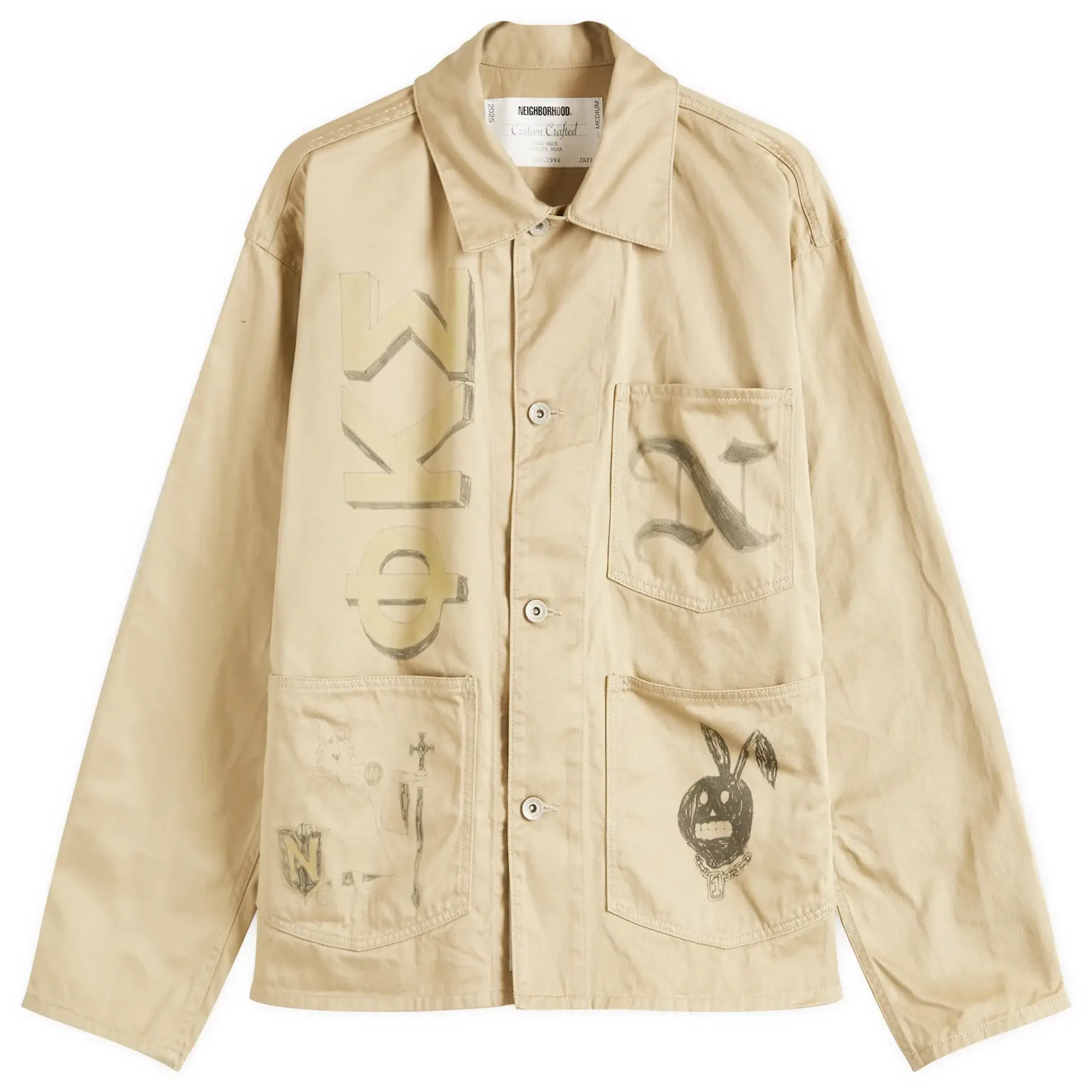 Neighborhood Men's Memorial Coverall Jacket Beige