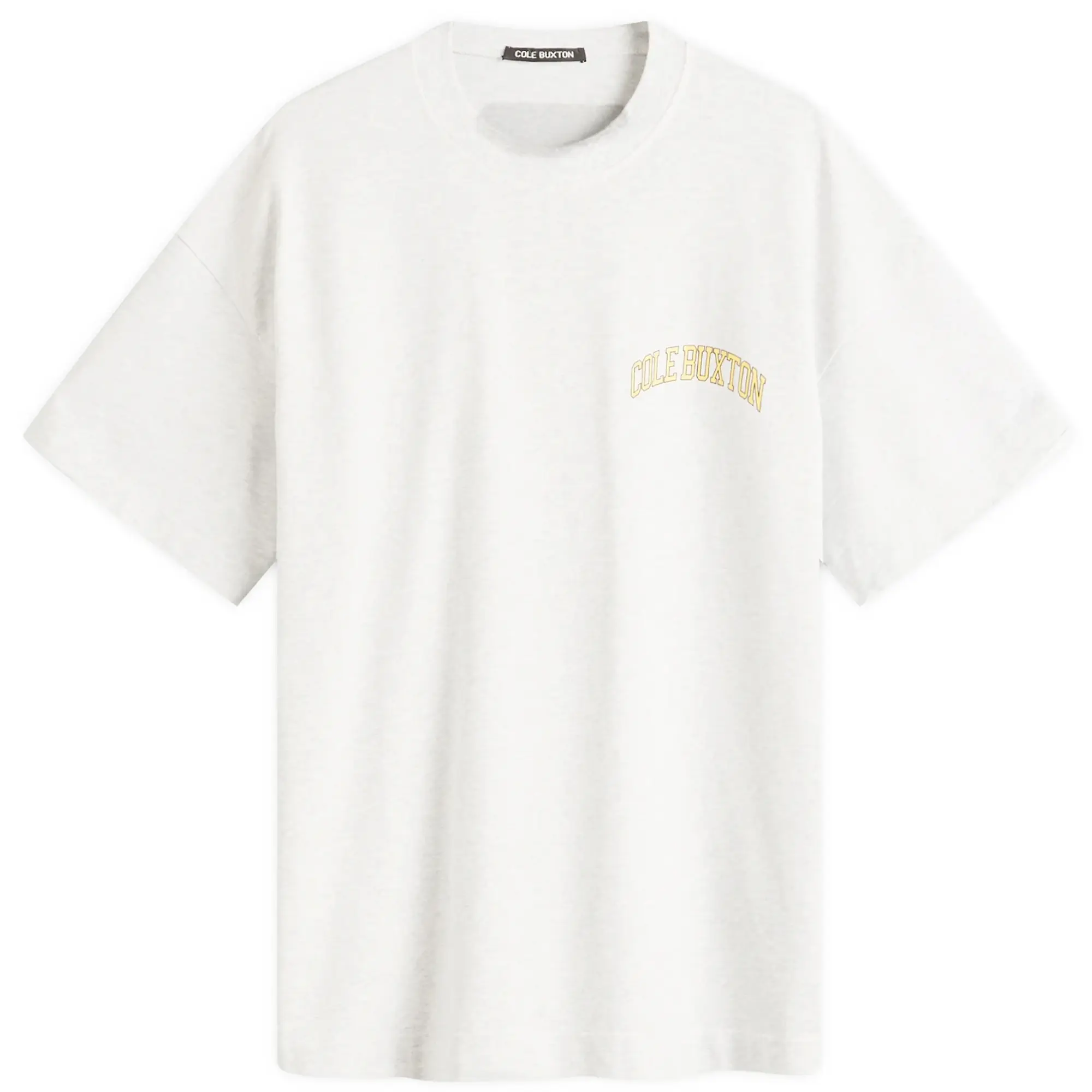 Cole Buxton Men's Yellow Arc T-Shirt Light Grey Marl